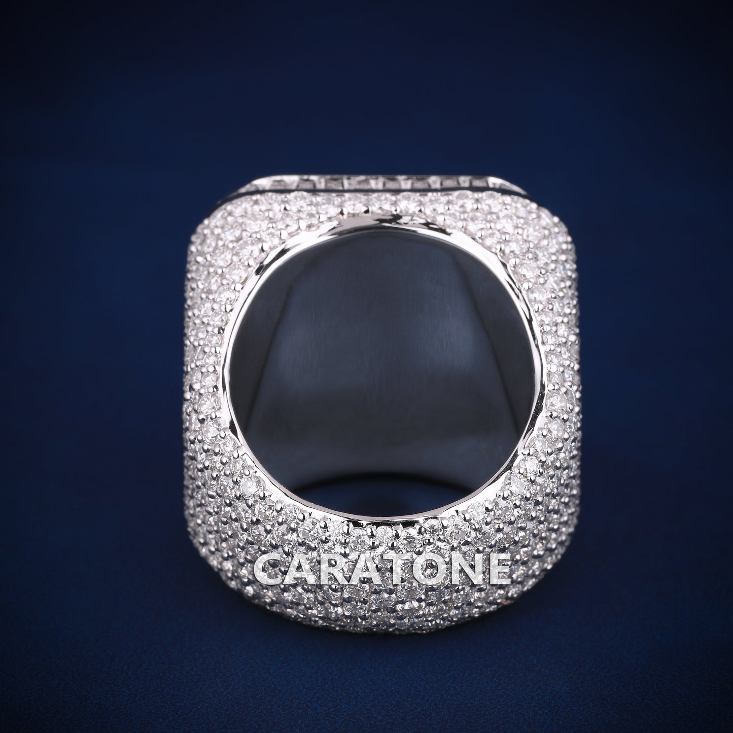 R Initial letter diamond hip hop buss down ring