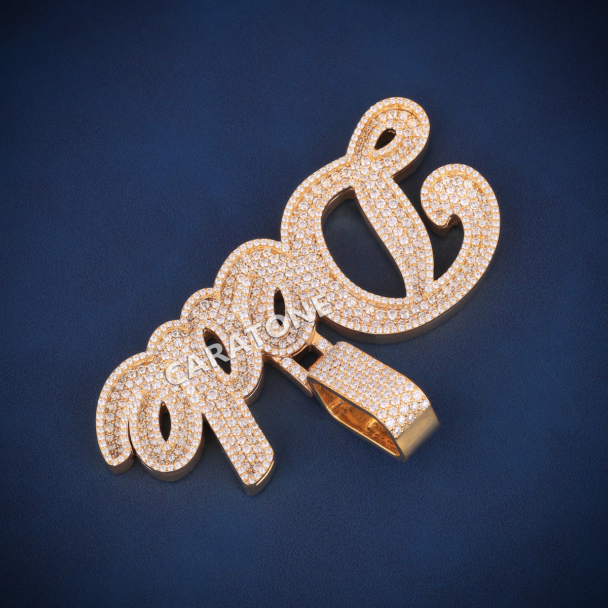 Custom Iced Out Dude Script Name Hip Hop Pendant with Lab Grown Diamonds