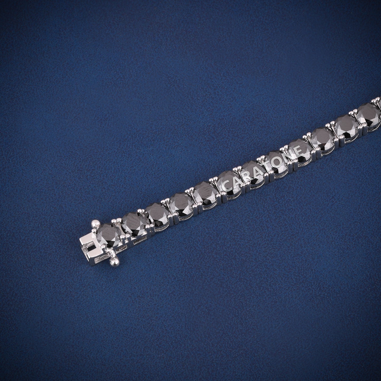 4 mm Black Diamond Tennis Bracelets for Mens