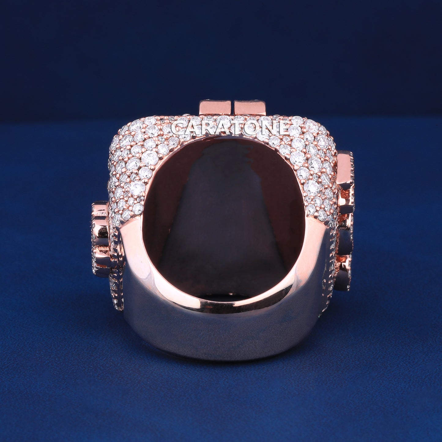 Custom bitcoin logo real diamond hip hop ring