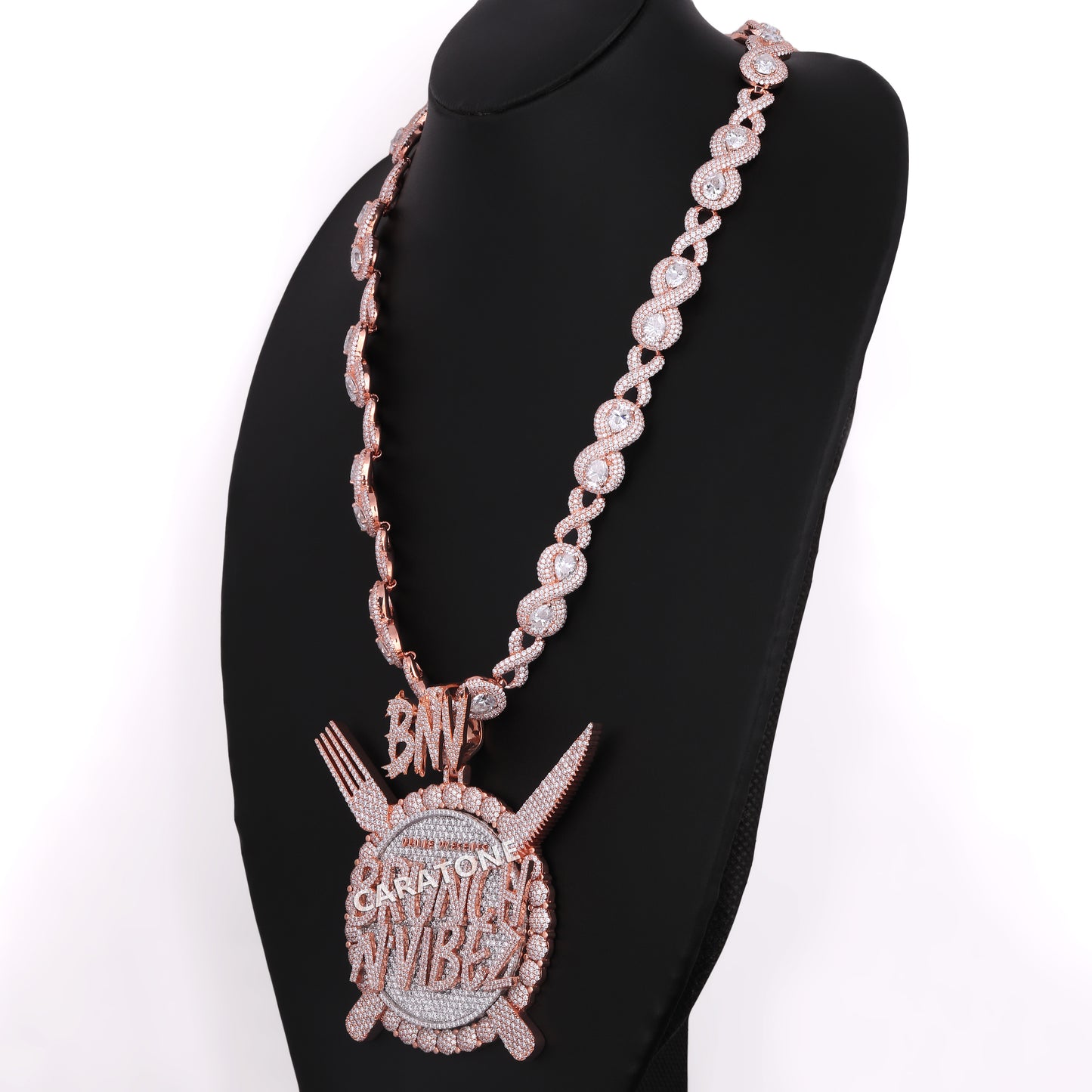Two Tone Color Chain With Infinity Link Chain In 925 Sterling Silver With Lab Diamond