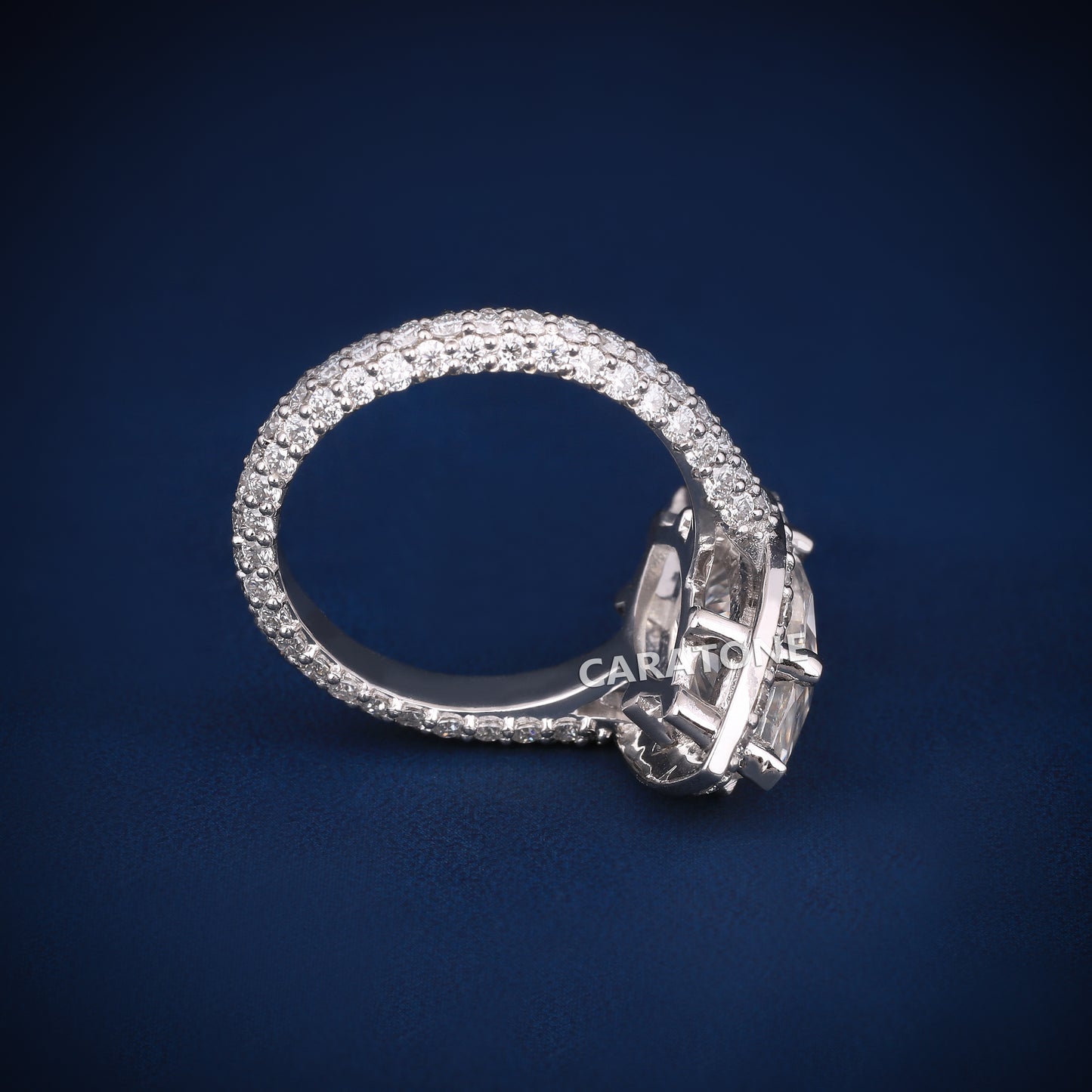 Marquise and Round Cut Wedding Diamond Ring with VVS Clarity