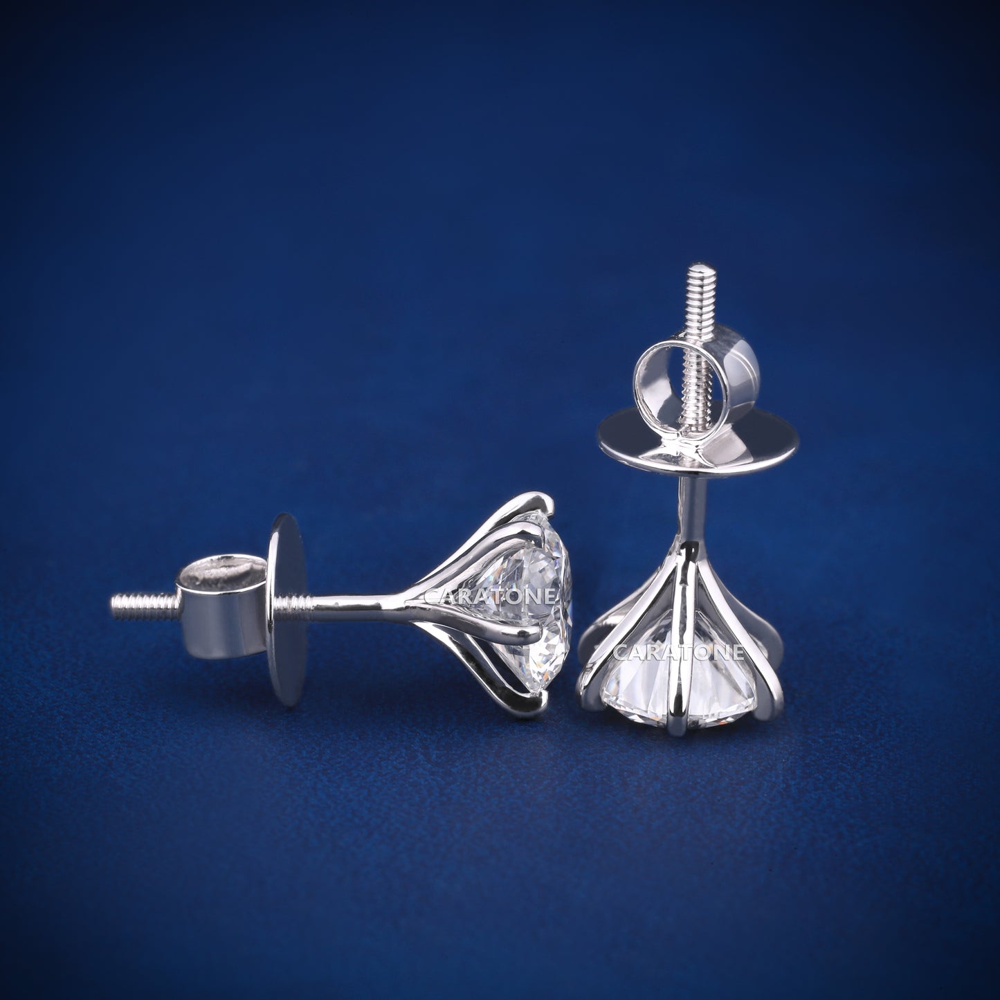 14KT Gold VVS Clarity Lab-grown Diamond Stud Earrings