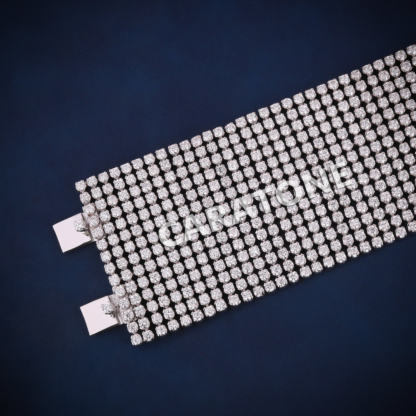New arrival tennis style 7.5 inch hiphop diamond bracelet for men women