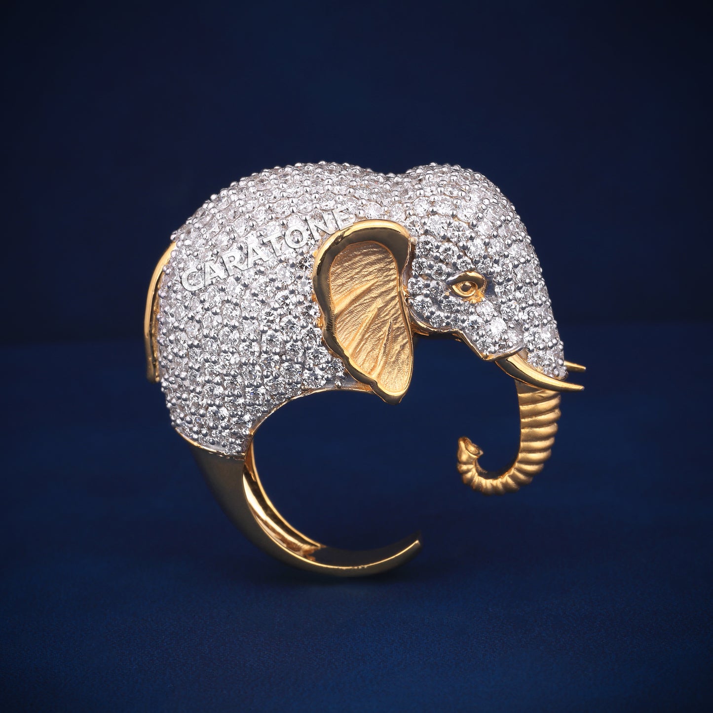 Custom made elephant head ring for men women Vvs clarity diamond