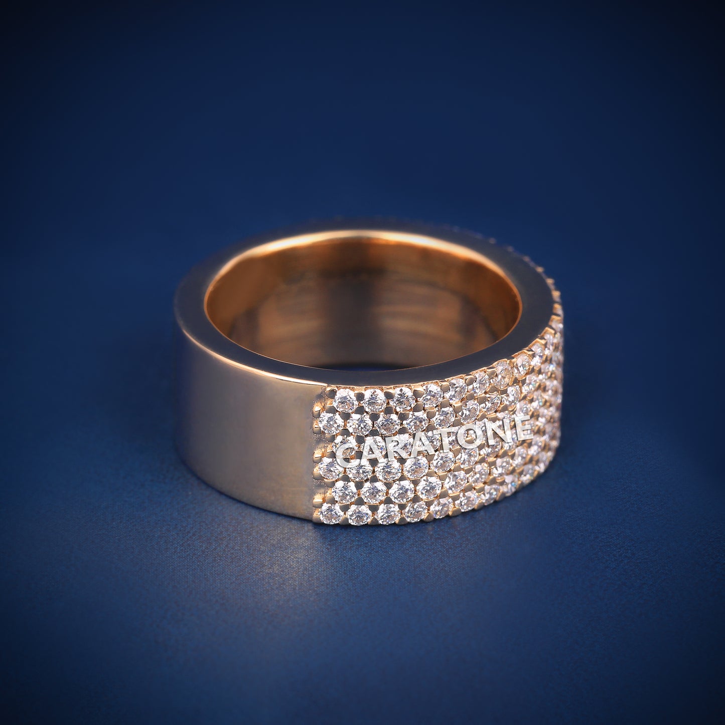 Luxury 14 Kt Gold Round Brilliant Cut Lab-Grown Diamond VVS Clarity Hip-hop Band
