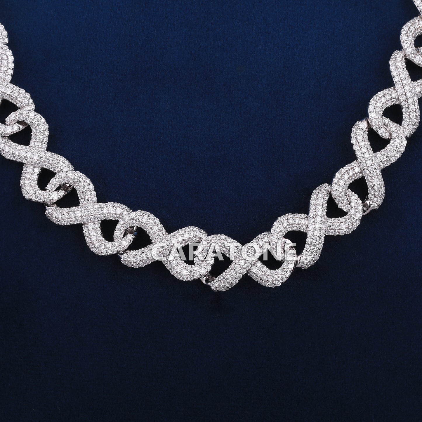 19 inch 12 mm infinity style fully iced out chain