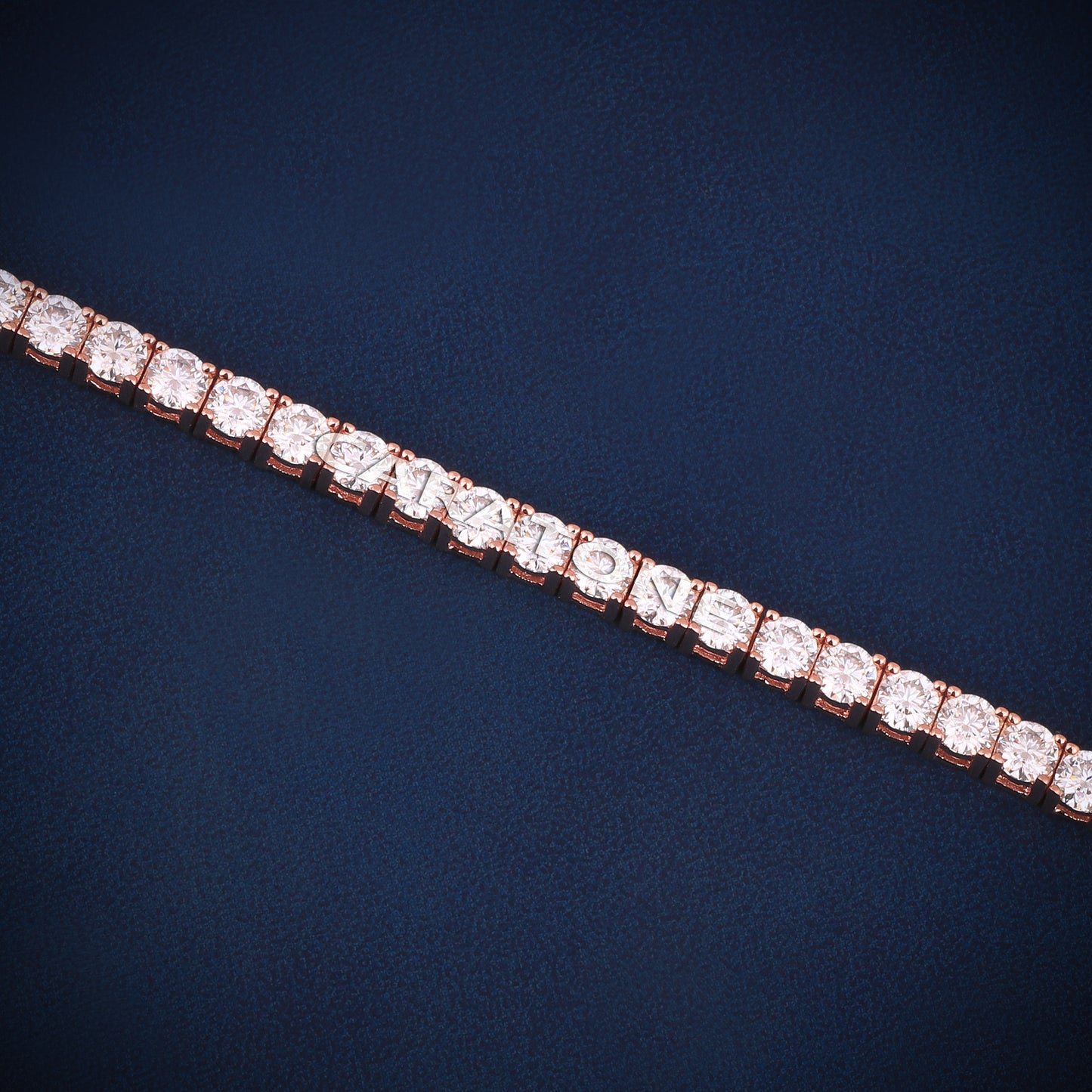 Rose gold VVS diamond 3 mm 7 inch tennis bracelet