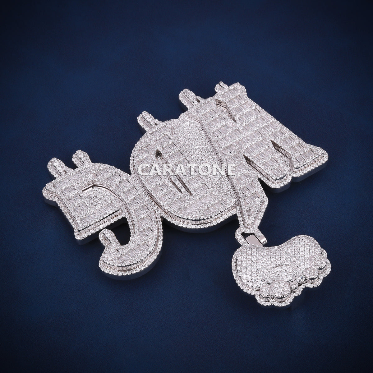 Custom Iced Out YADG Hip Hop Pendant with Baguette Lab Grown Diamonds