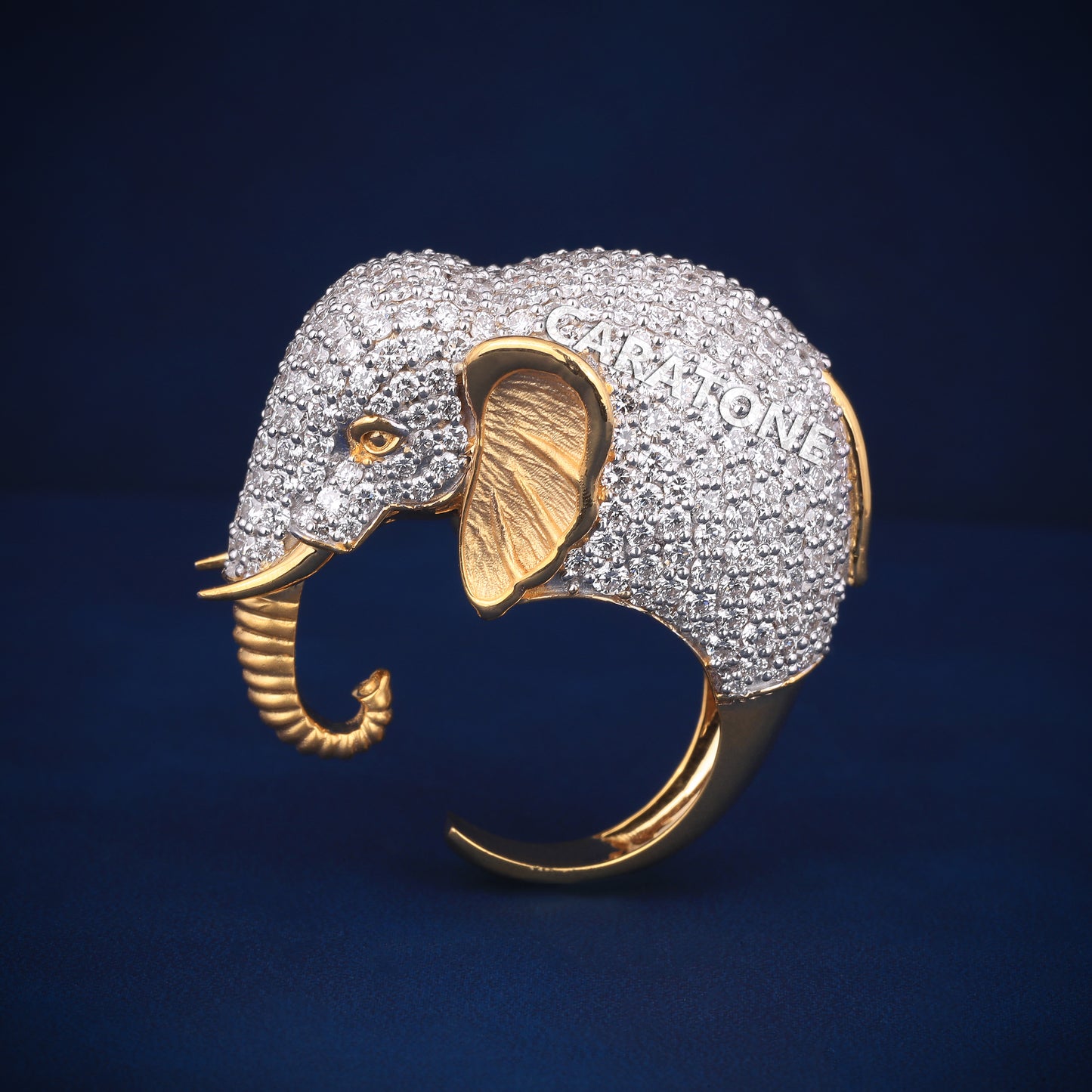 Custom made elephant head ring for men women Vvs clarity diamond