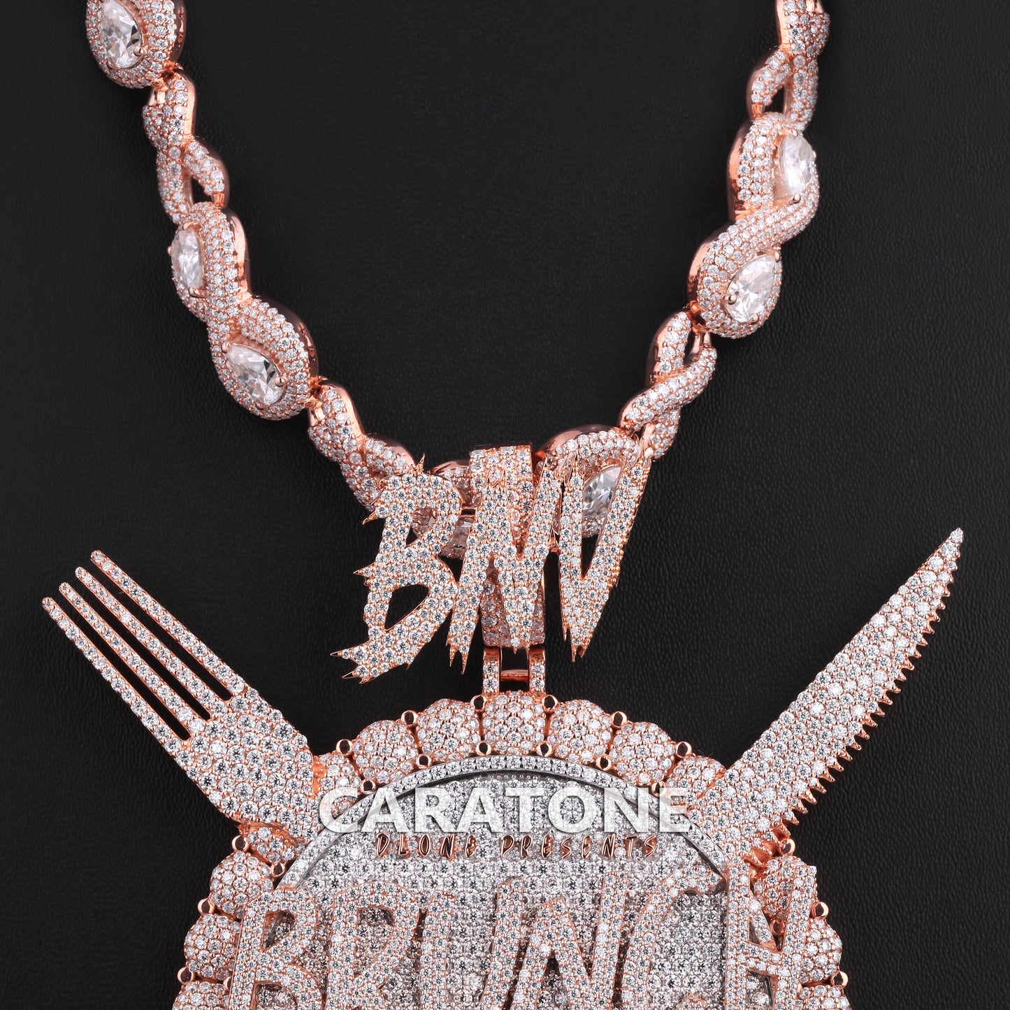 Two Tone Color Chain With Infinity Link Chain In 925 Sterling Silver With Lab Diamond