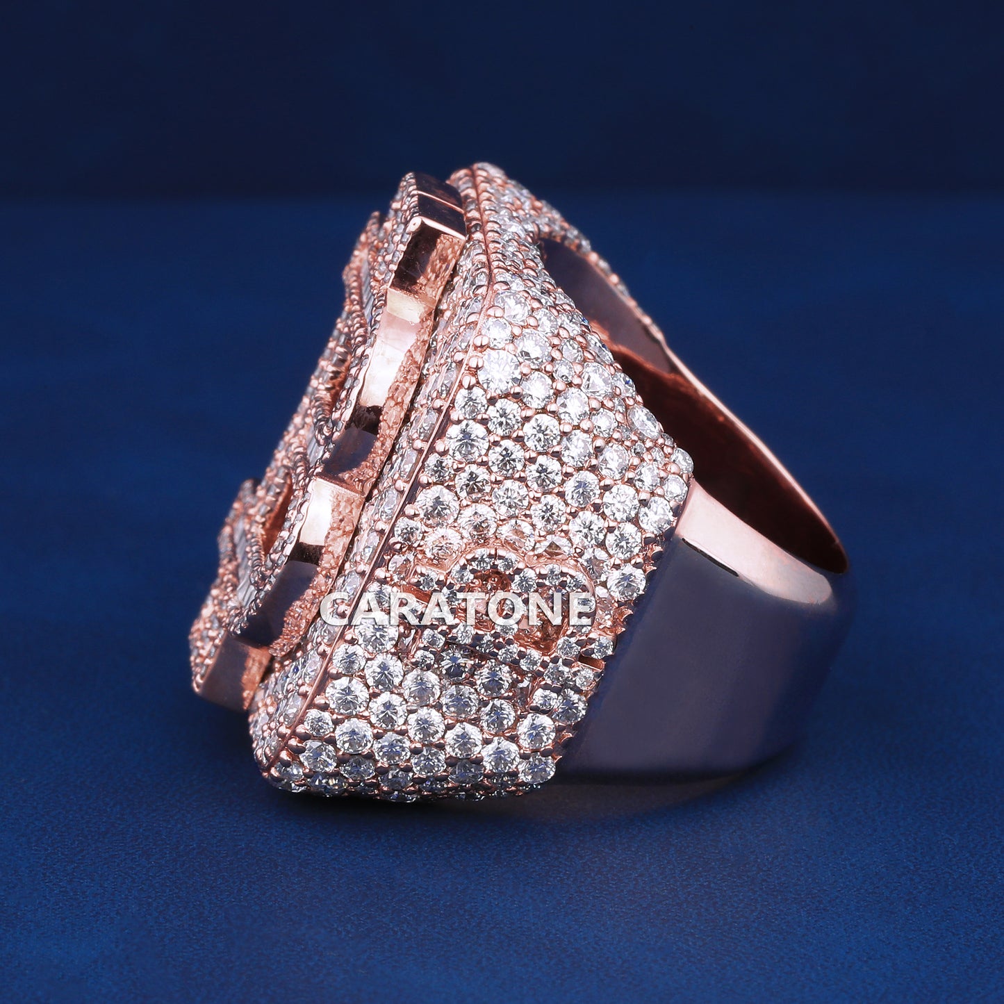 Custom bitcoin logo real diamond hip hop ring