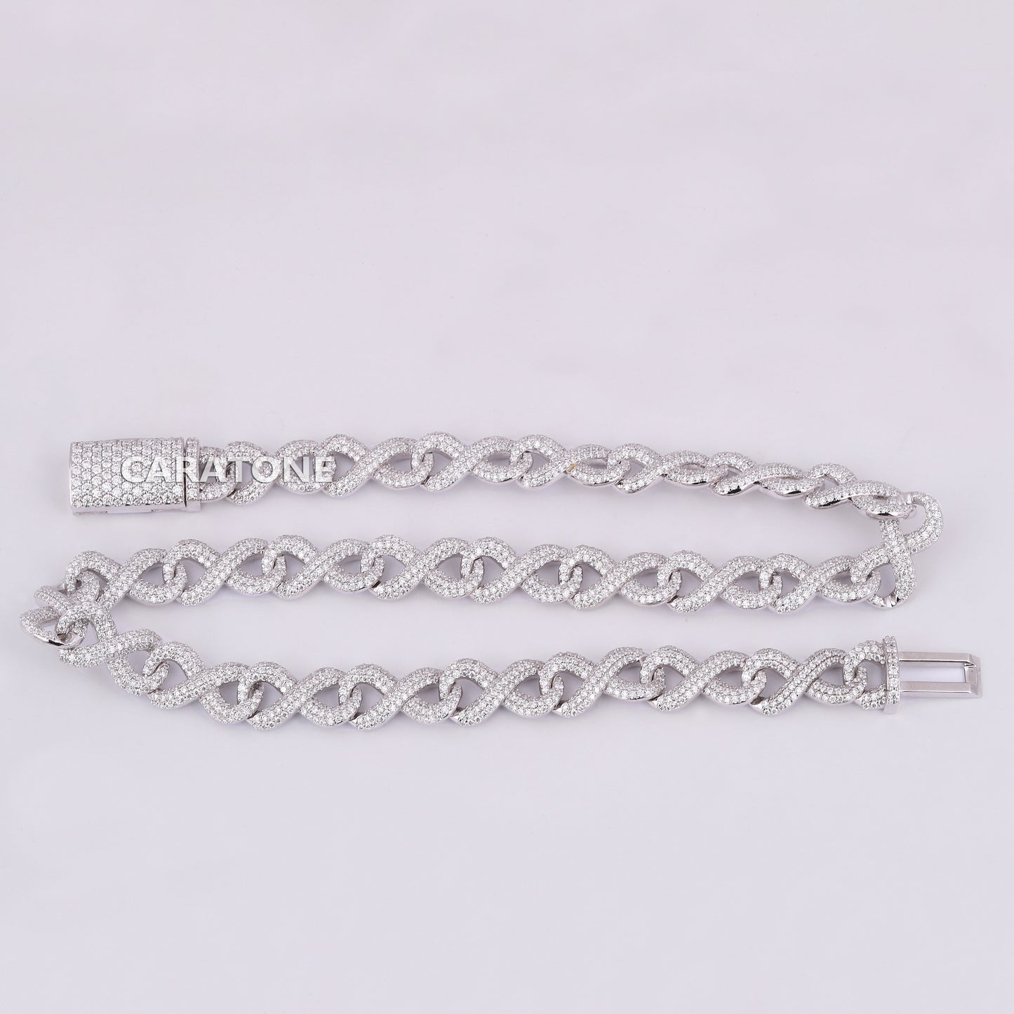 19 inch 12 mm infinity style fully iced out chain