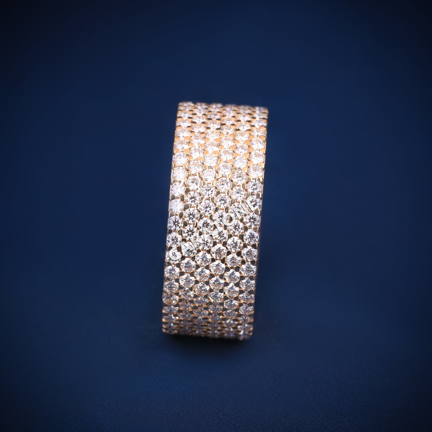 Luxury 14 Kt Gold Round Brilliant Cut Lab-Grown Diamond VVS Clarity Hip-hop Band