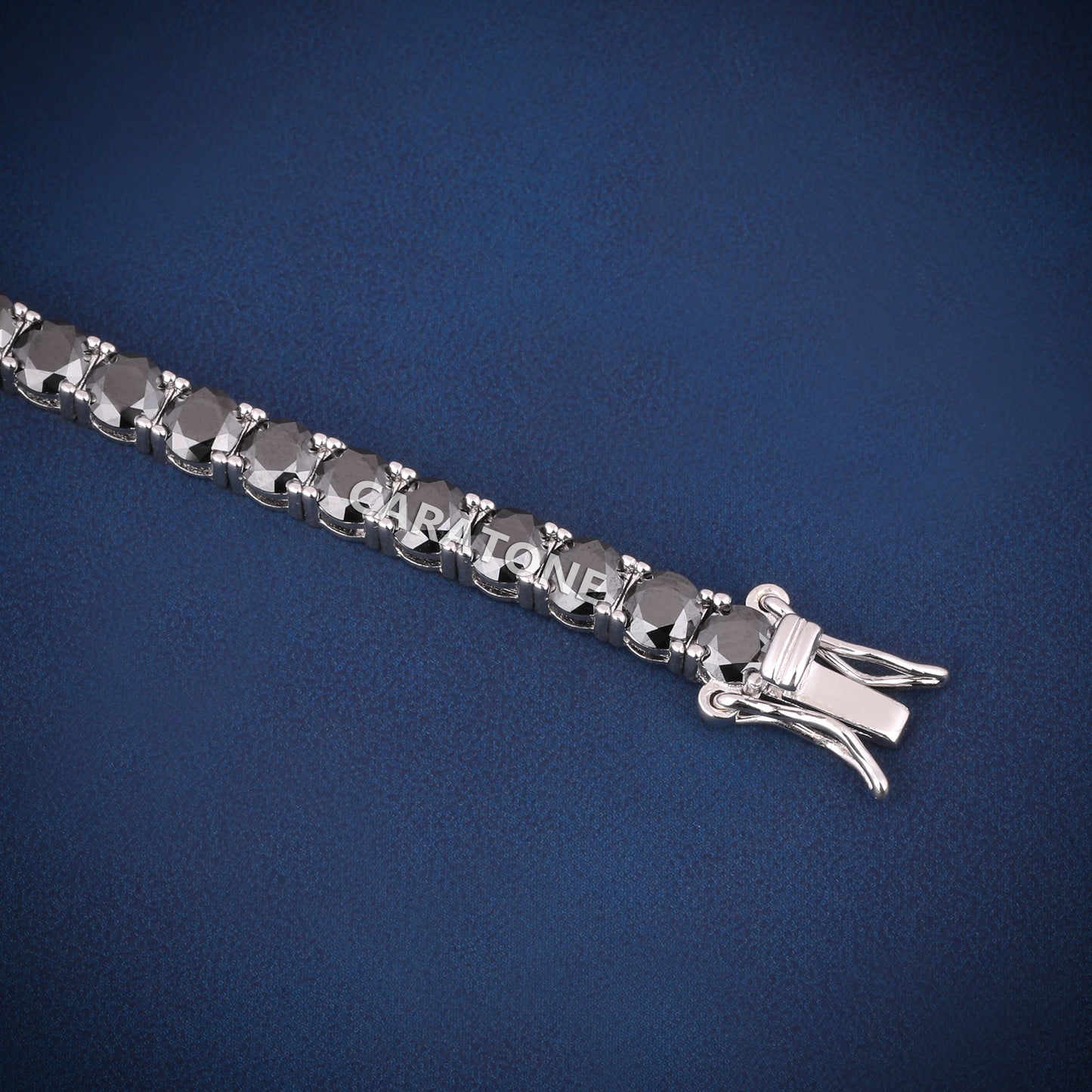 4 mm Black Diamond Tennis Bracelets for Mens