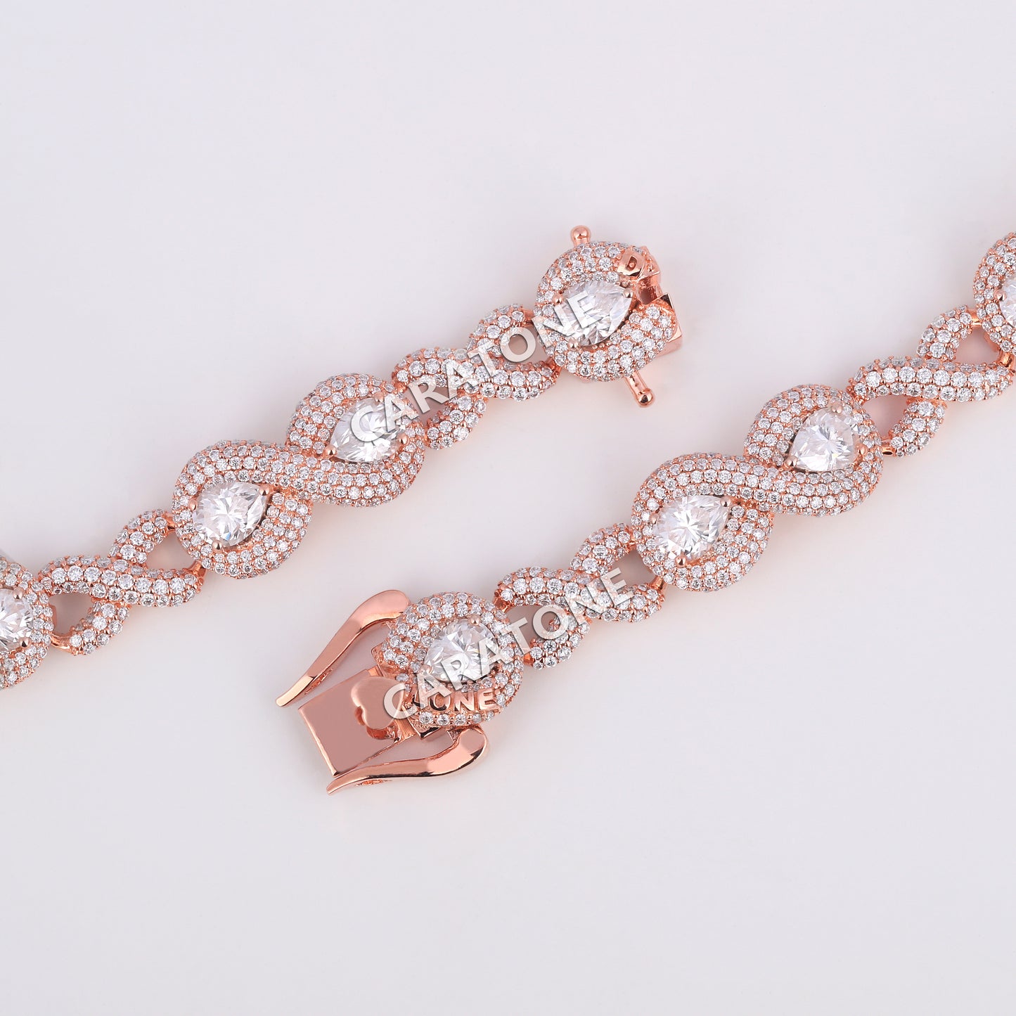 22 inch 12 mm infinity style hip hop round and pear cut diamond chain for unisex