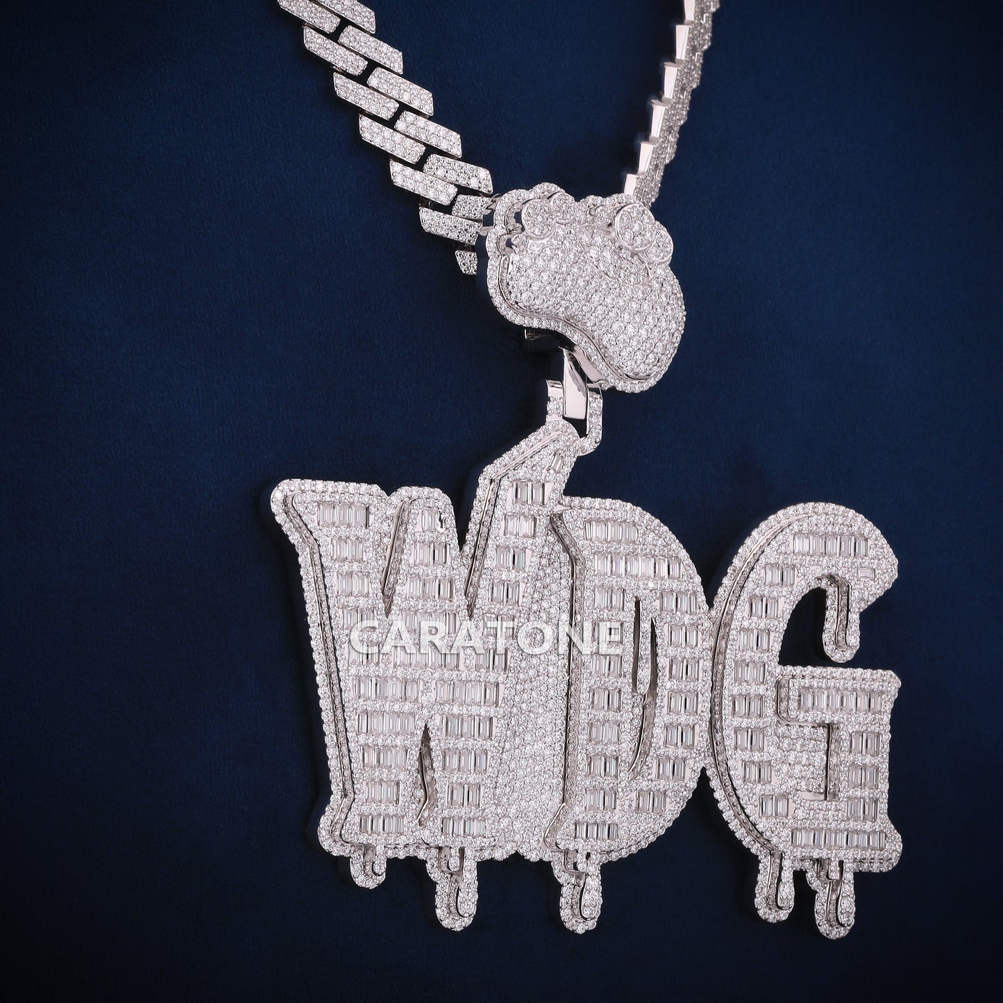 925 Sterling Silver With Lab Diamond Chain Pendant For Gift