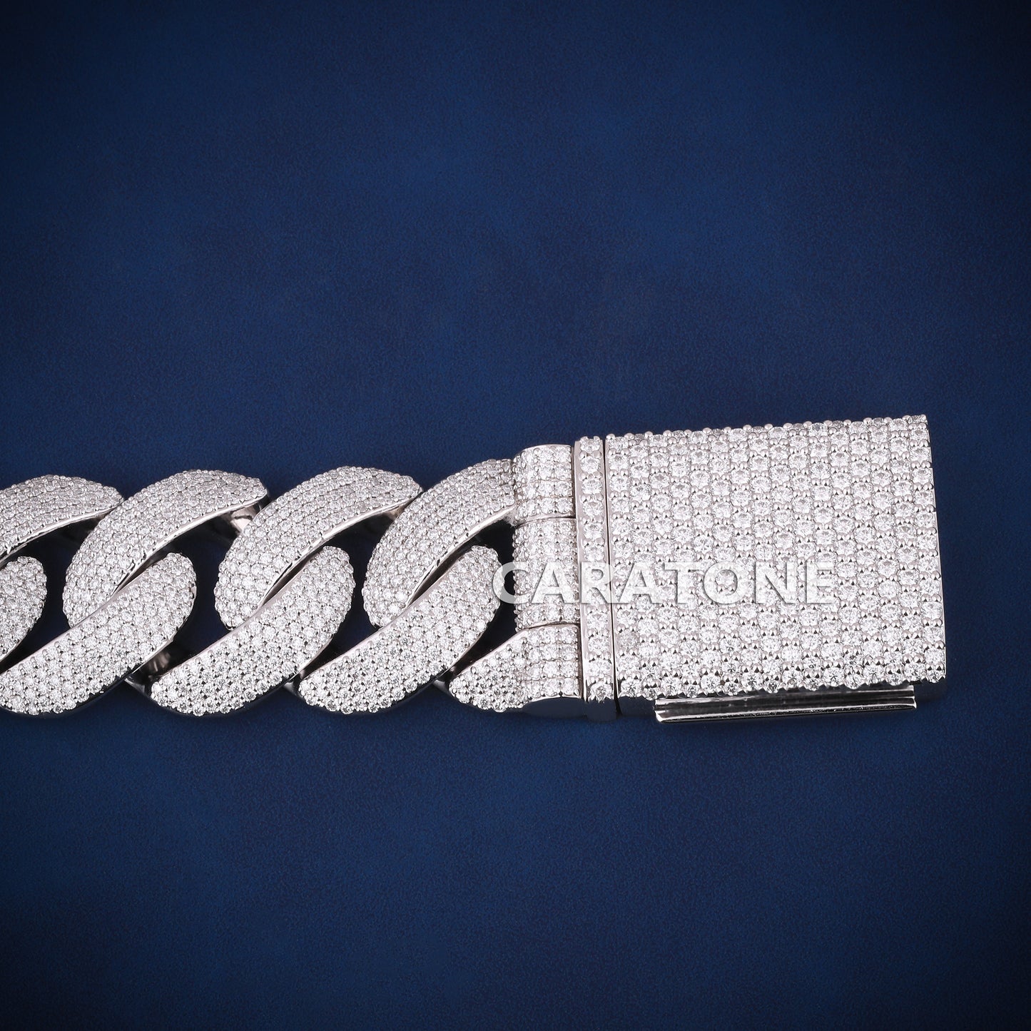 9 inch 26 mm hip hop fully white heavy cuban buss down icy bracelet