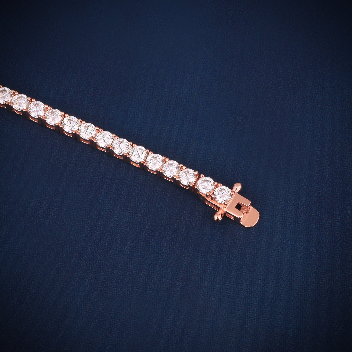 Rose gold VVS diamond 3 mm 7 inch tennis bracelet