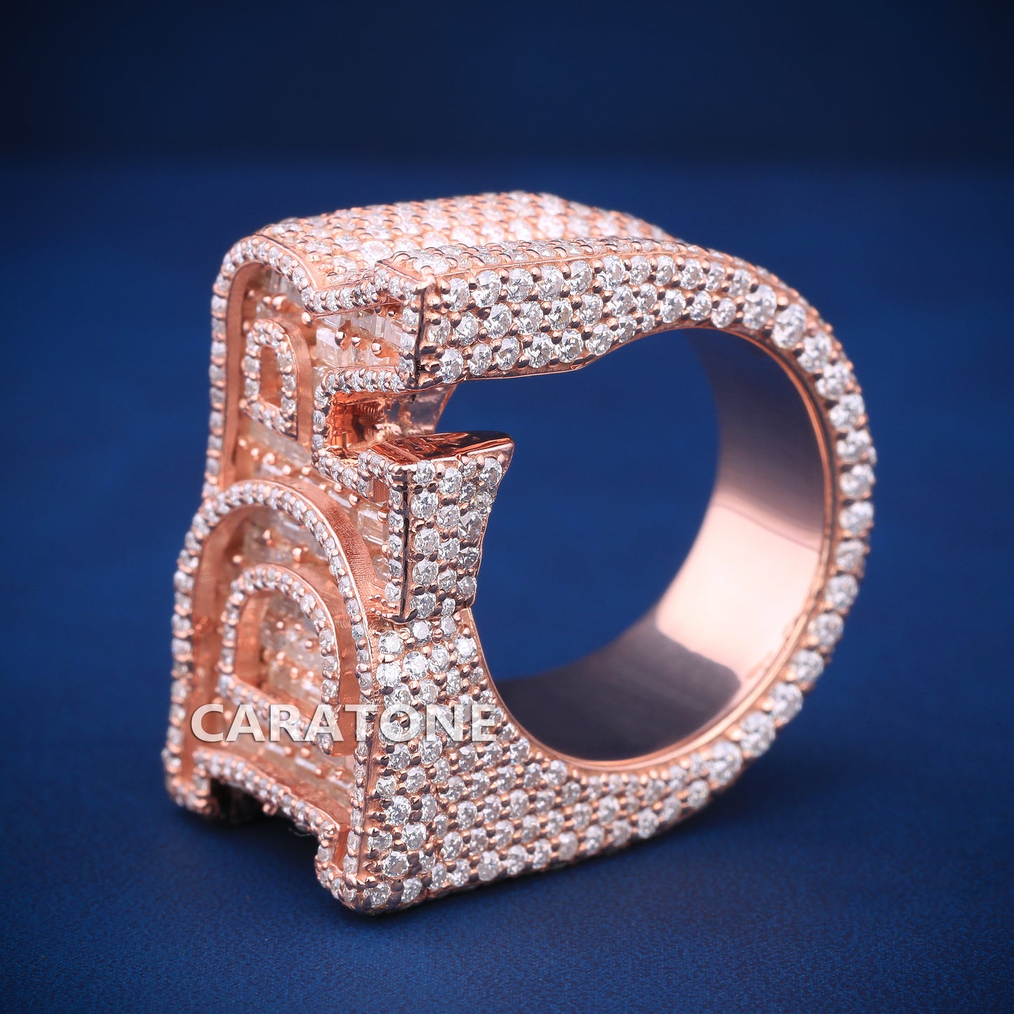 Customized letter hip hop ring Vvs Clarity Diamond