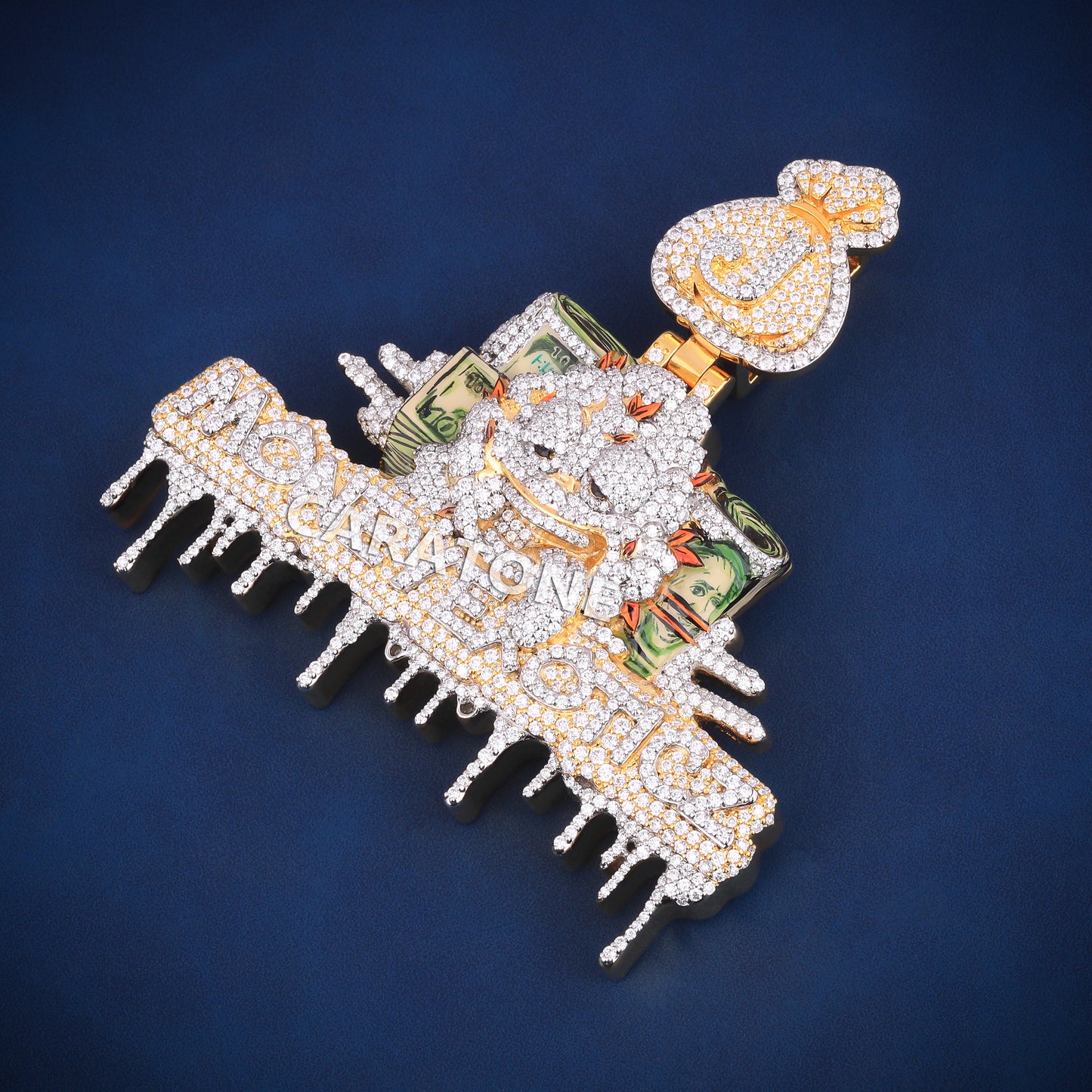Best vvs grades enamel pendant 14 kt gold lab diamond pendant