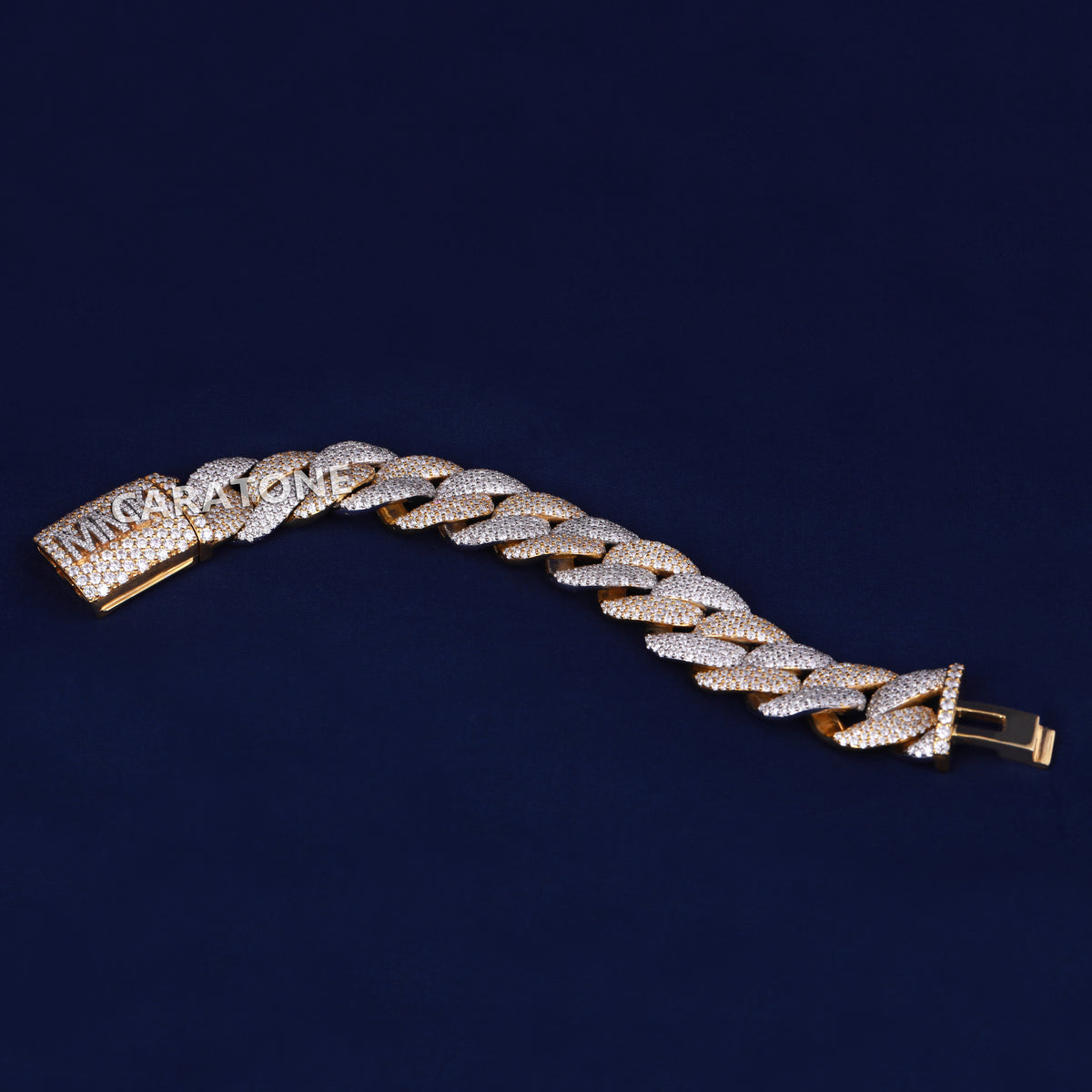 8 inch 16mm Womens Diamond Cuban Link Bracelet in Fully Iced Out Bracelet Silver Round VVS Diamond Celebrity Bracelet