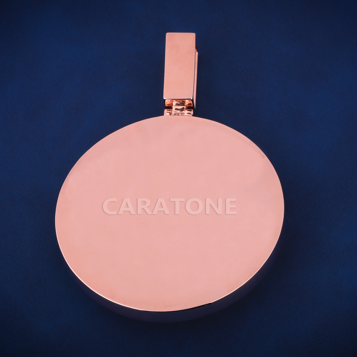Fully Iced Out Ethereum Logo Round Hip Hop Pendant in Rose Gold with Lab Grown Diamonds