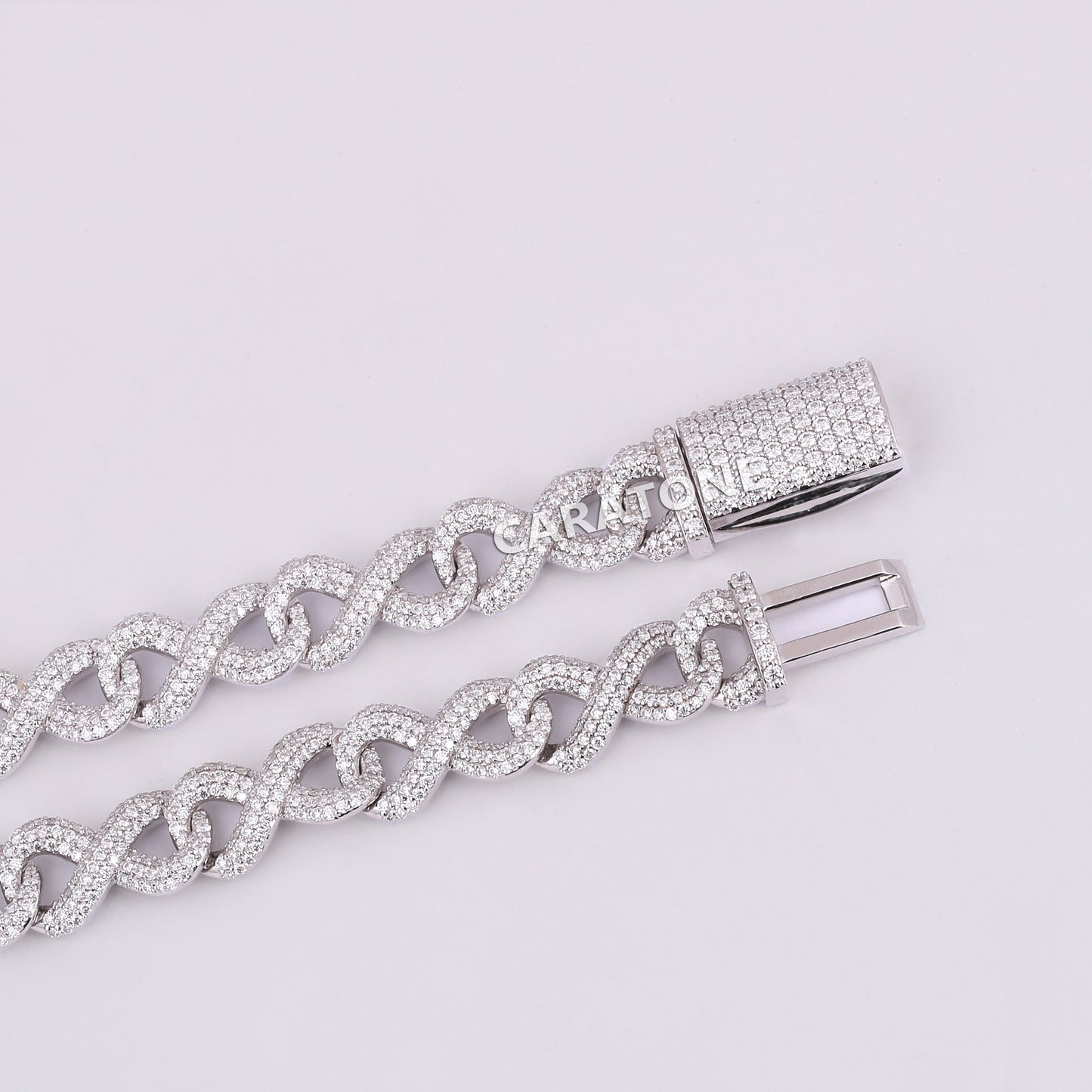 19 inch 12 mm infinity style fully iced out chain