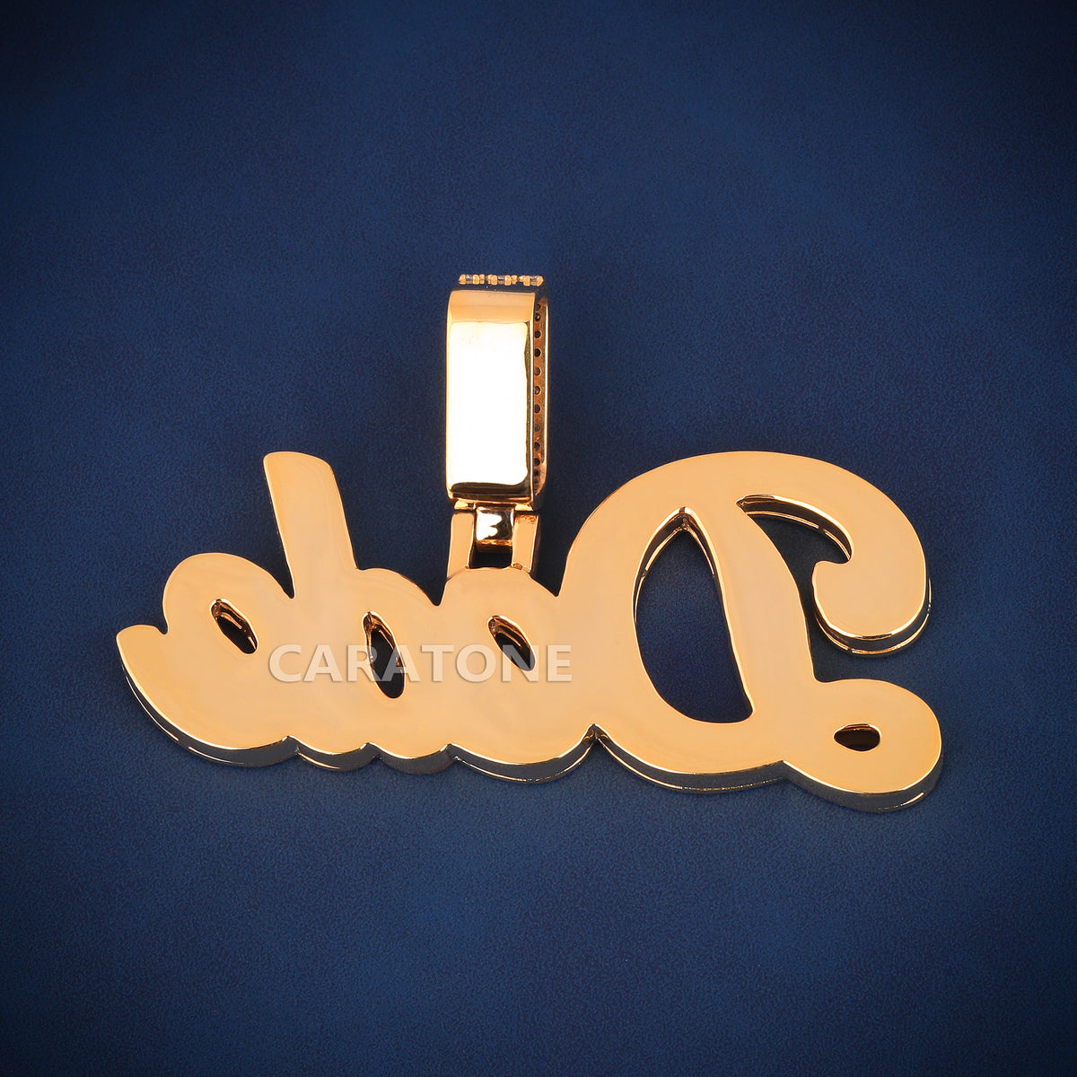 Custom Iced Out Dude Script Name Hip Hop Pendant with Lab Grown Diamonds