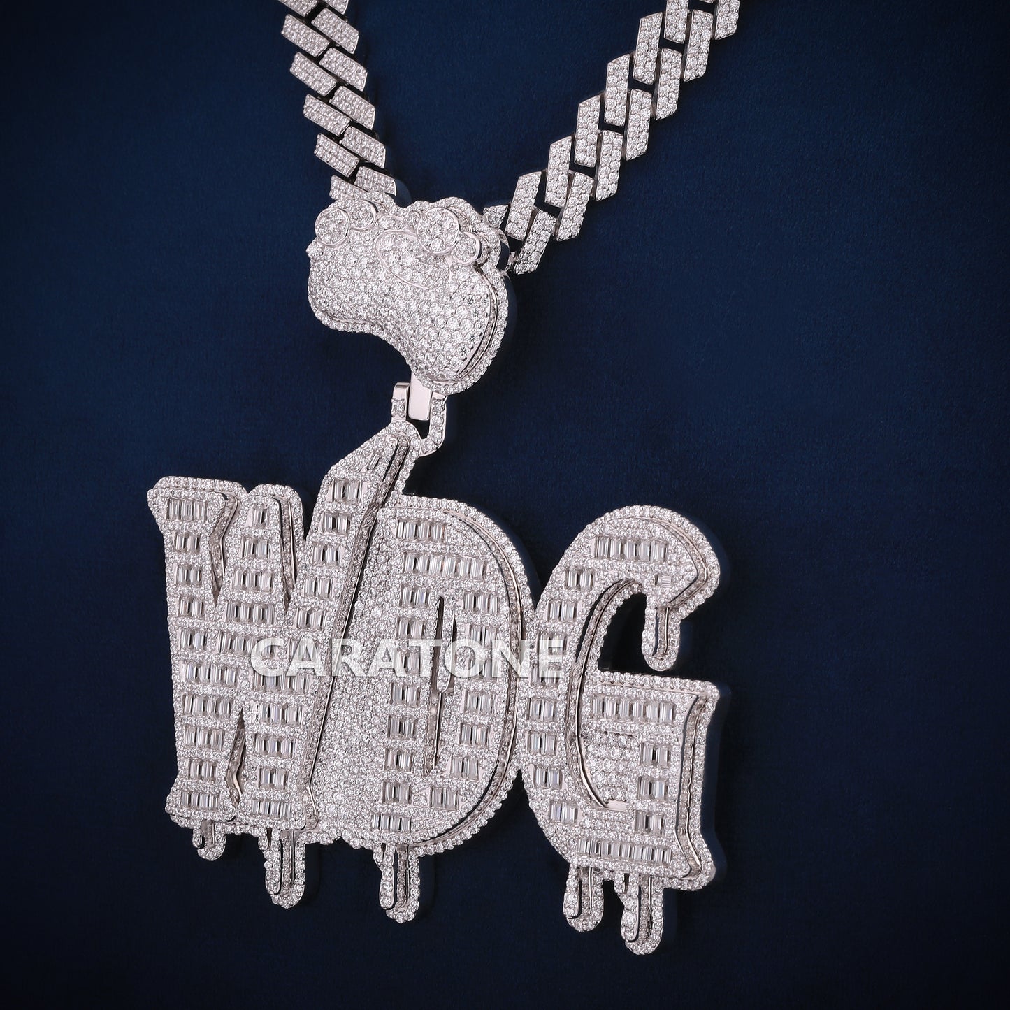 925 Sterling Silver With Lab Diamond Chain Pendant For Gift