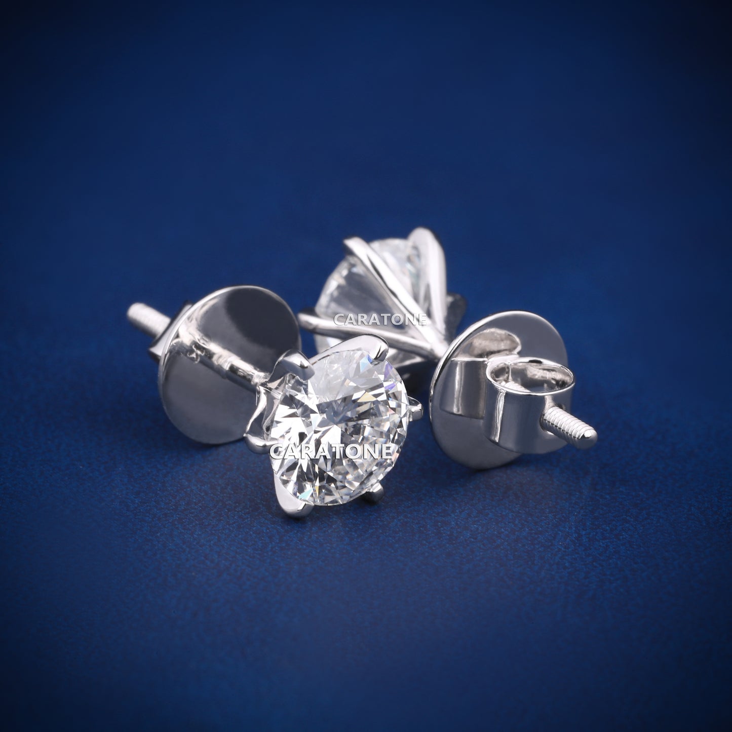 14KT Gold VVS Clarity Lab-grown Diamond Stud Earrings