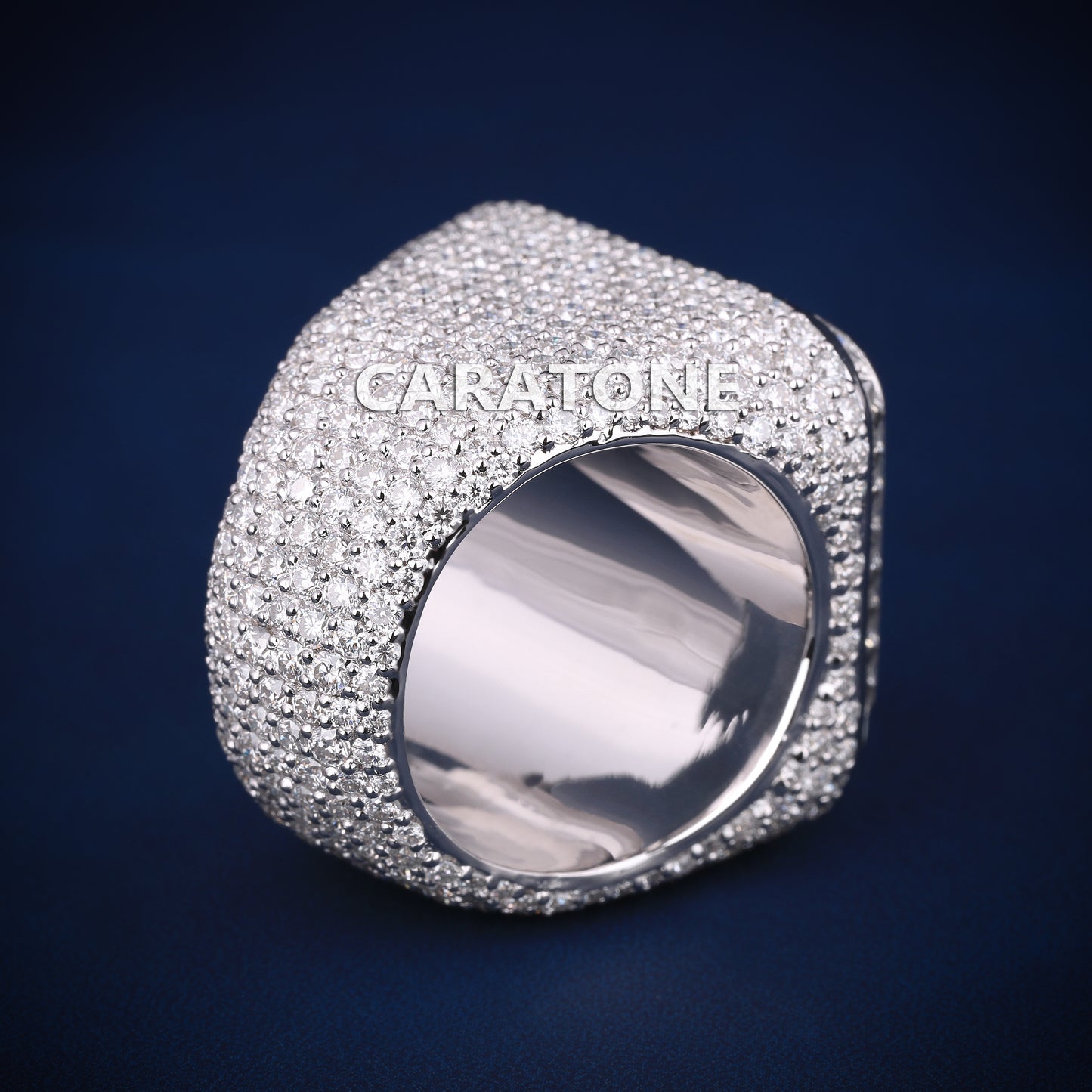 R Initial letter diamond hip hop buss down ring
