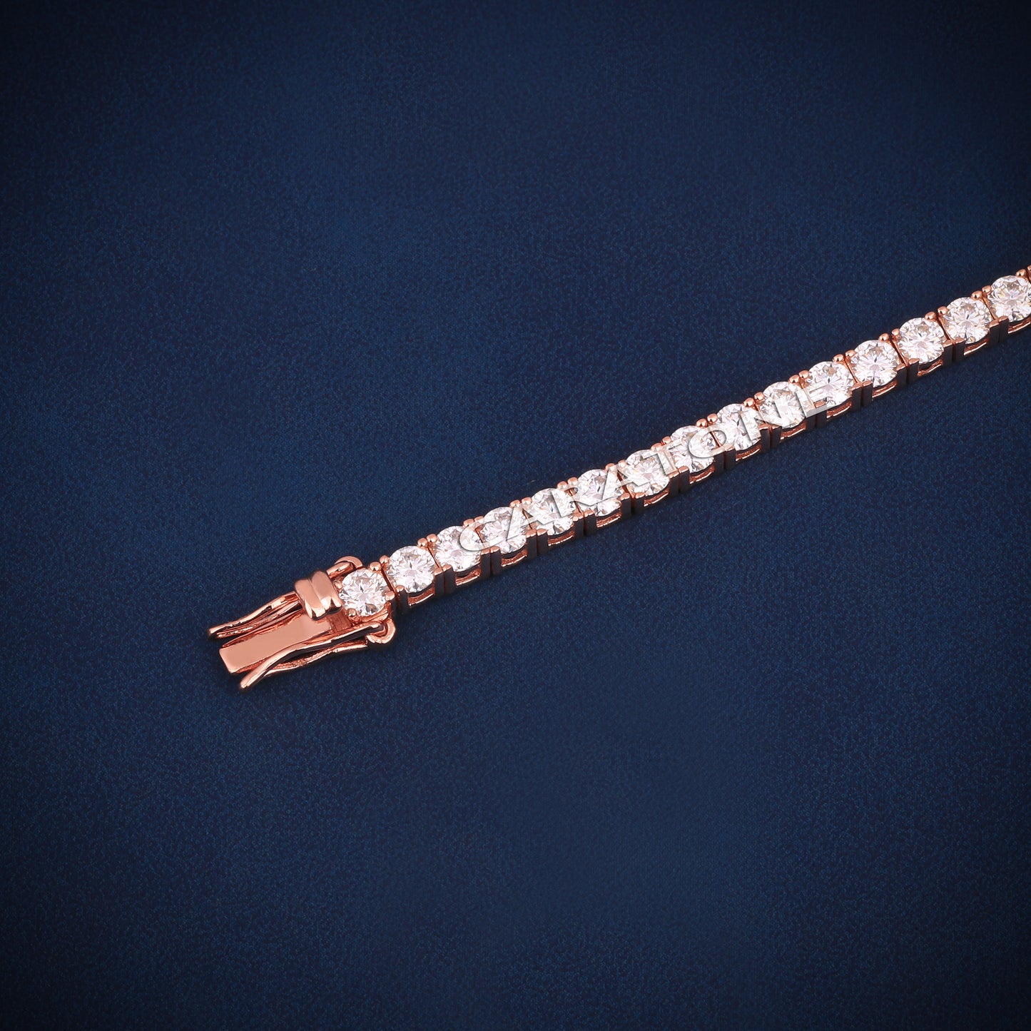 Rose gold VVS diamond 3 mm 7 inch tennis bracelet
