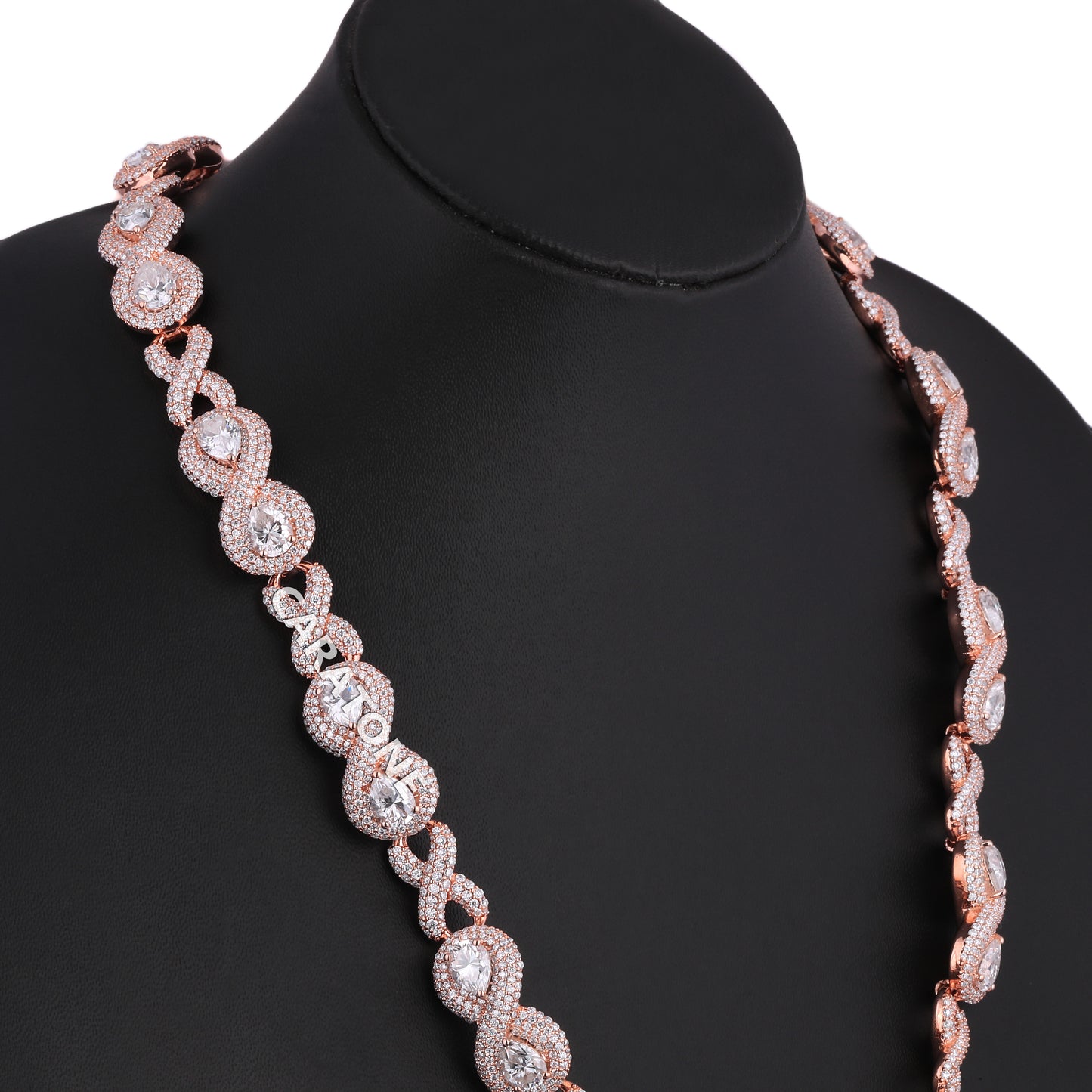 Two Tone Color Chain With Infinity Link Chain In 925 Sterling Silver With Lab Diamond