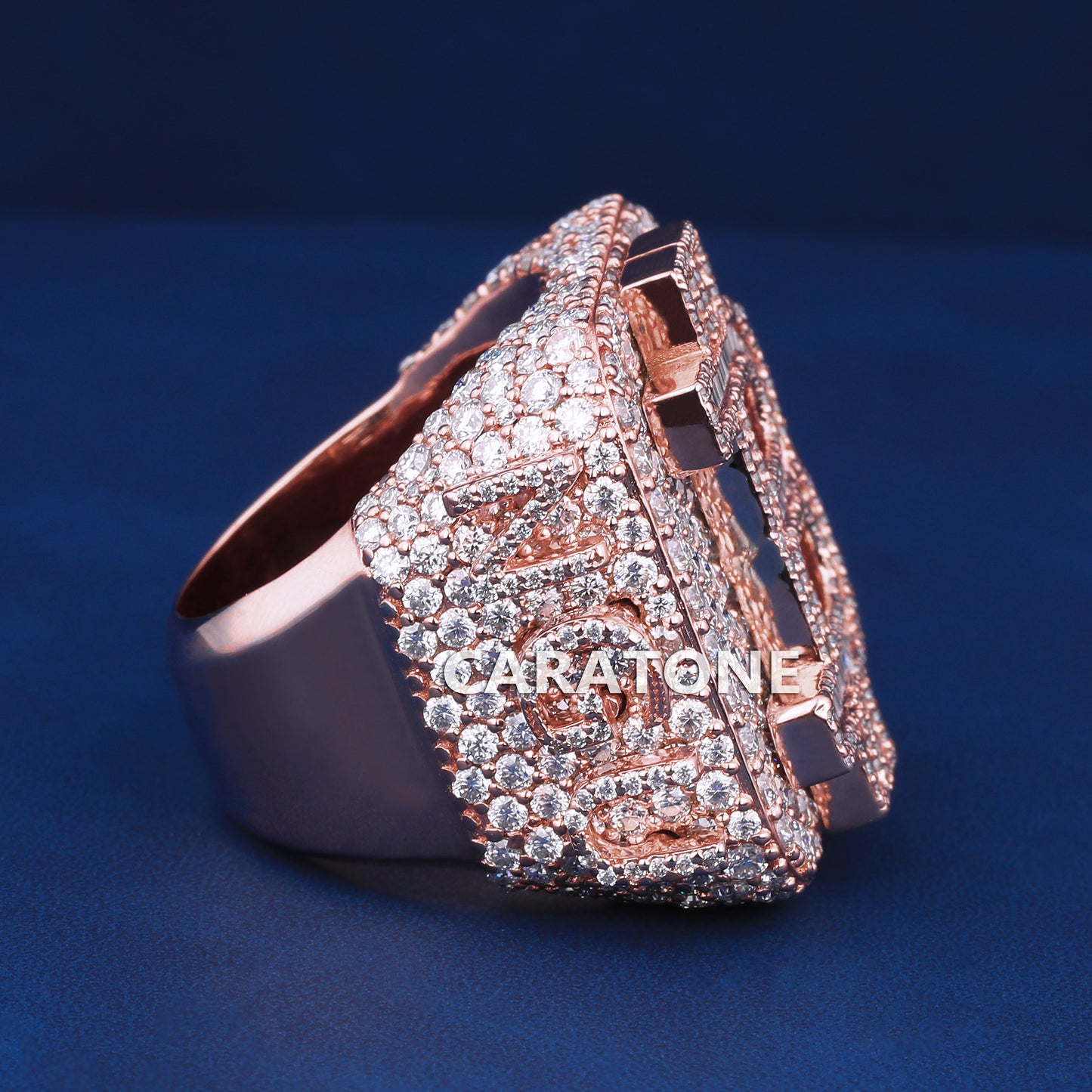 Custom bitcoin logo real diamond hip hop ring