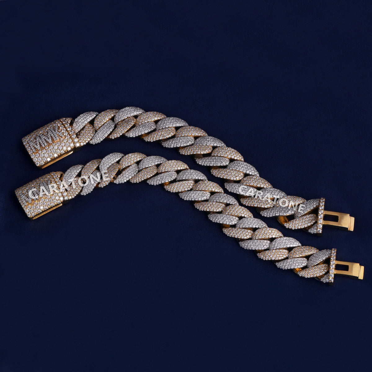 8 inch 16mm Womens Diamond Cuban Link Bracelet in Fully Iced Out Bracelet Silver Round VVS Diamond Celebrity Bracelet