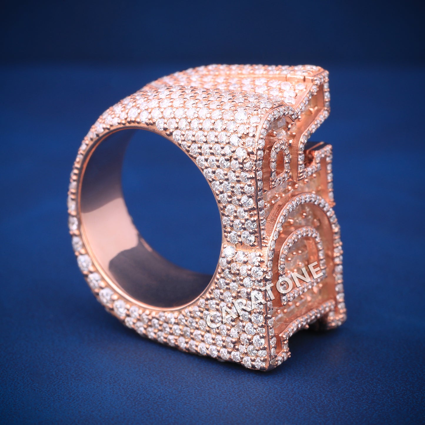 Customized letter hip hop ring Vvs Clarity Diamond