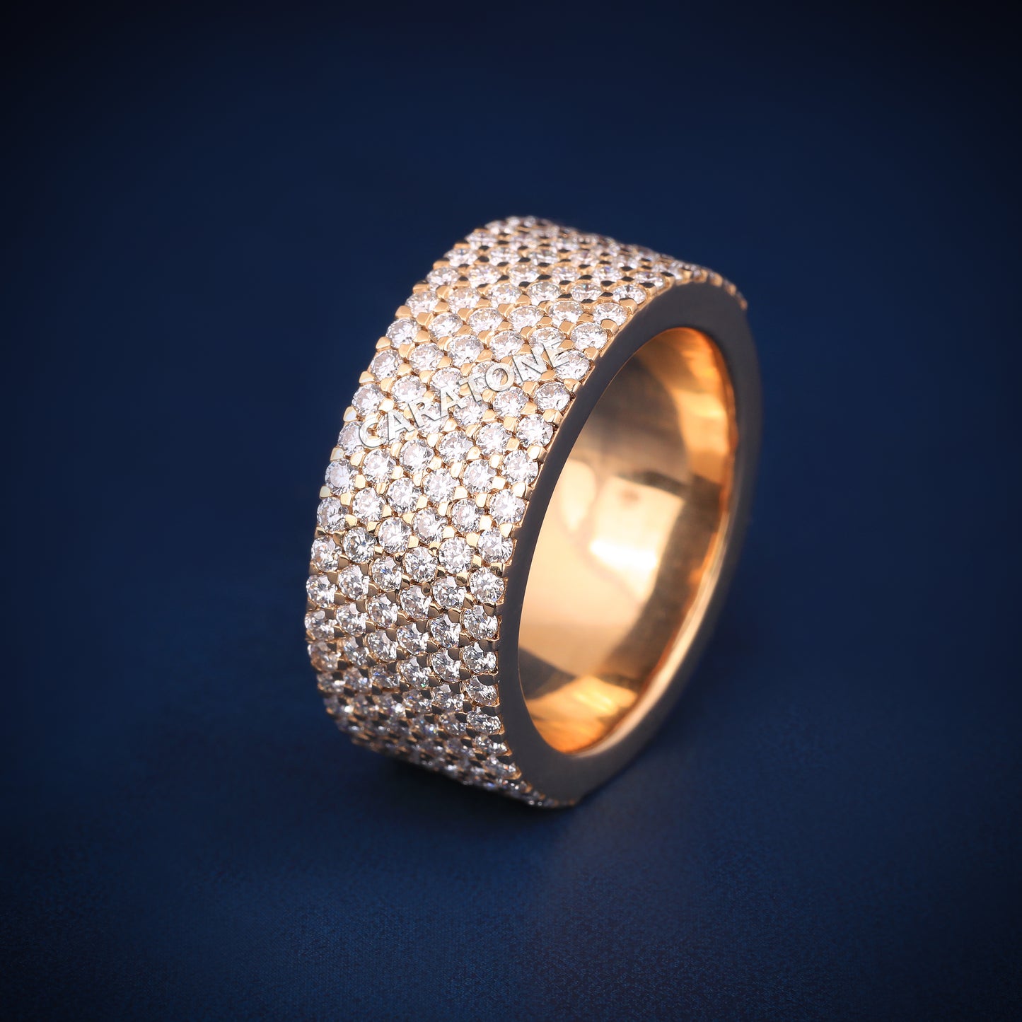 Luxury 14 Kt Gold Round Brilliant Cut Lab-Grown Diamond VVS Clarity Hip-hop Band