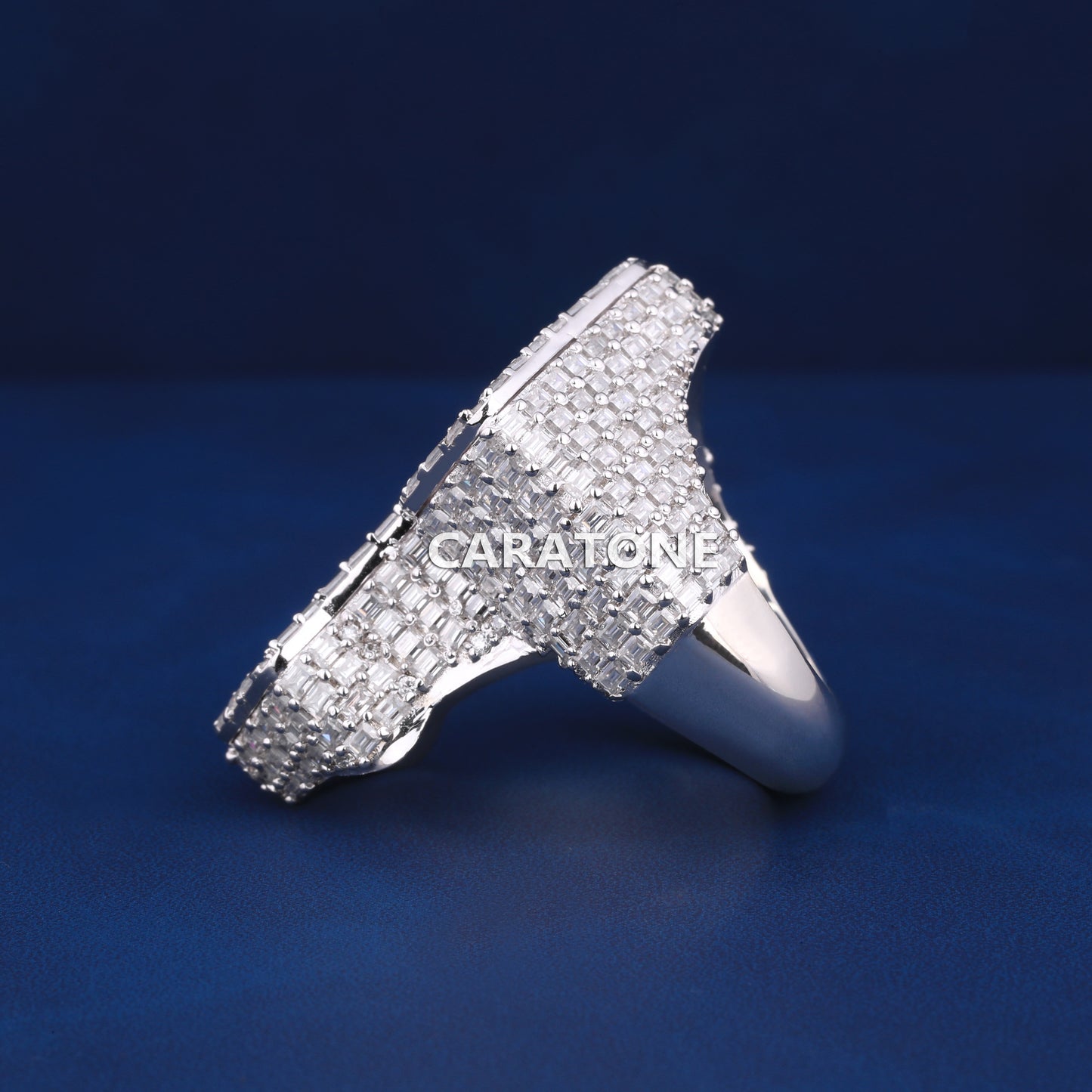 Christian cross hip hop heavy diamond ring for men