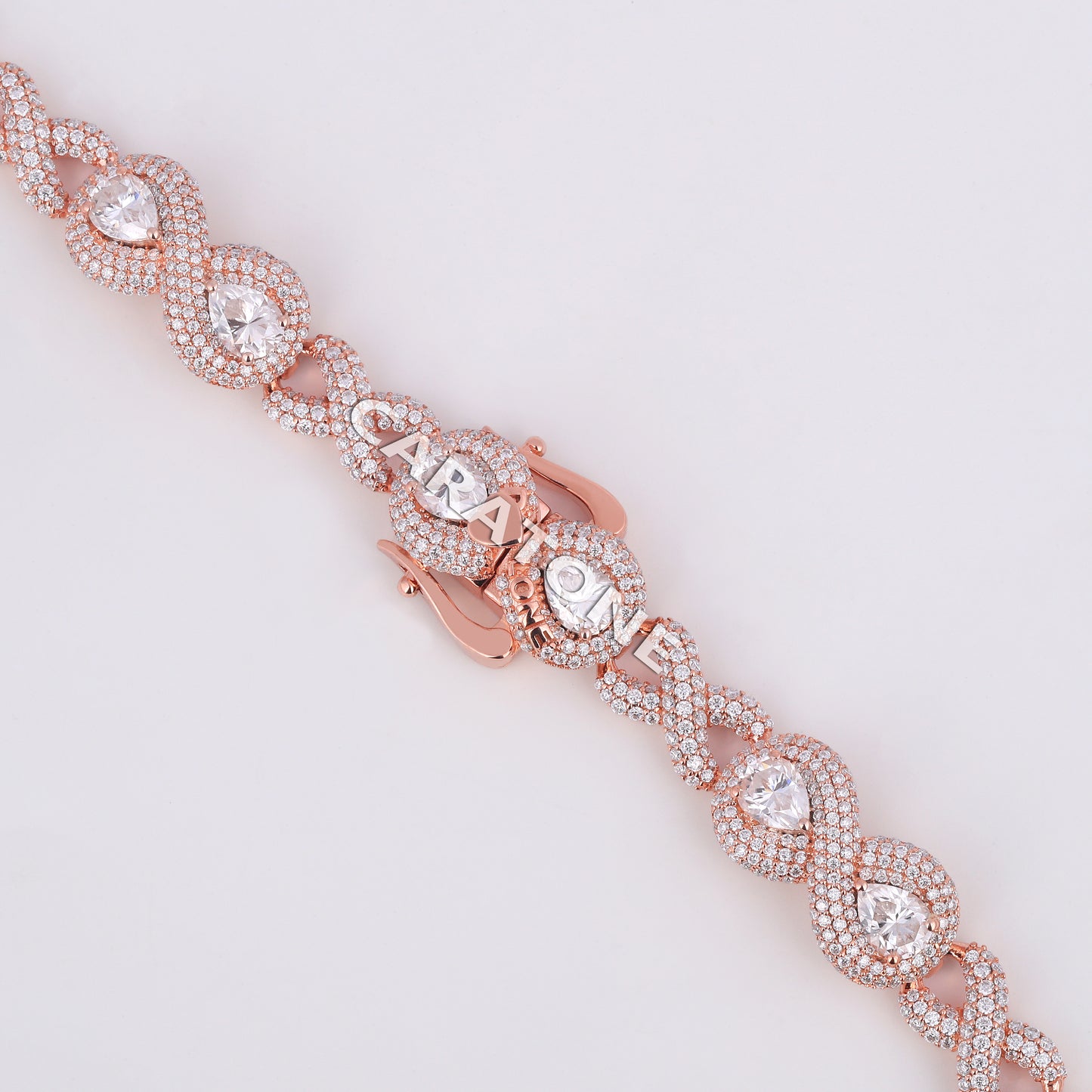22 inch 12 mm infinity style hip hop round and pear cut diamond chain for unisex