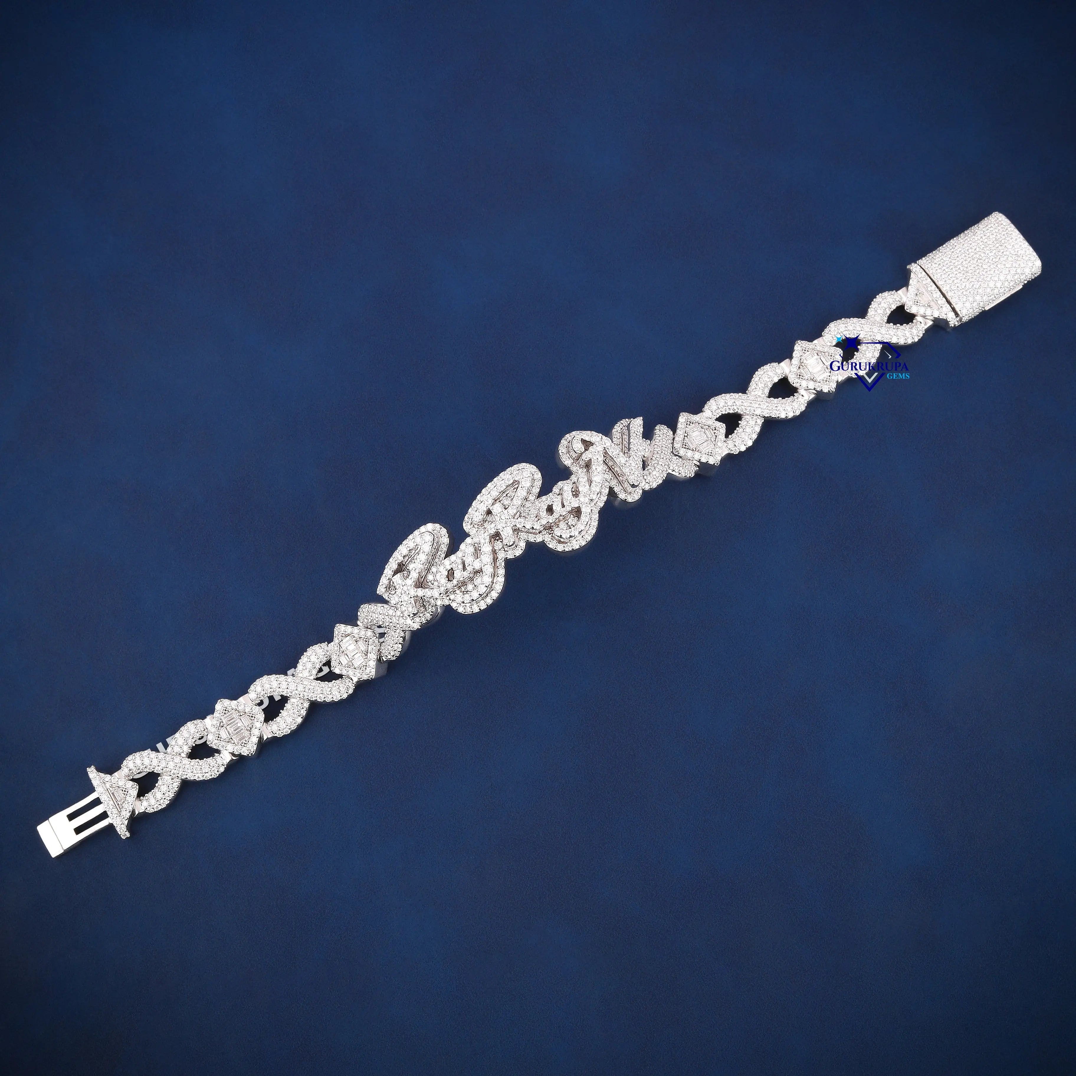 9 inch 15 mm custom bracelet vvs diamond clarity mens accessory Gurukrupa-Gems