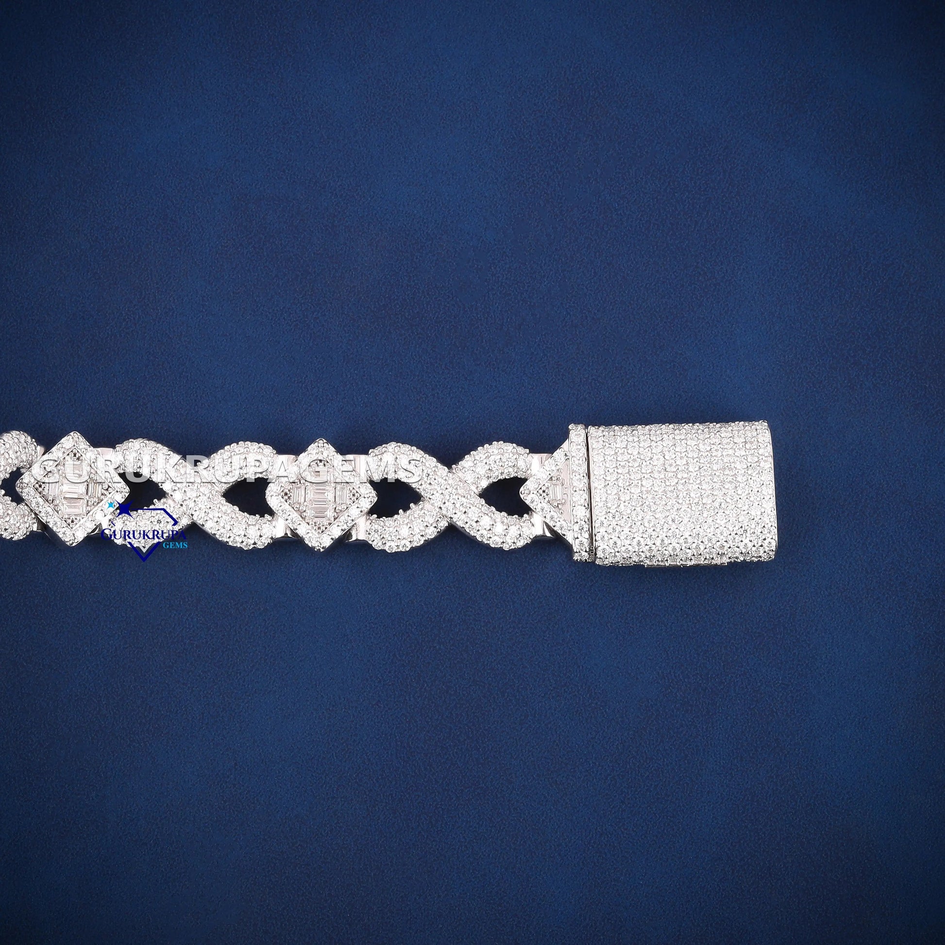 9 inch 15 mm custom bracelet vvs diamond clarity mens accessory Gurukrupa-Gems