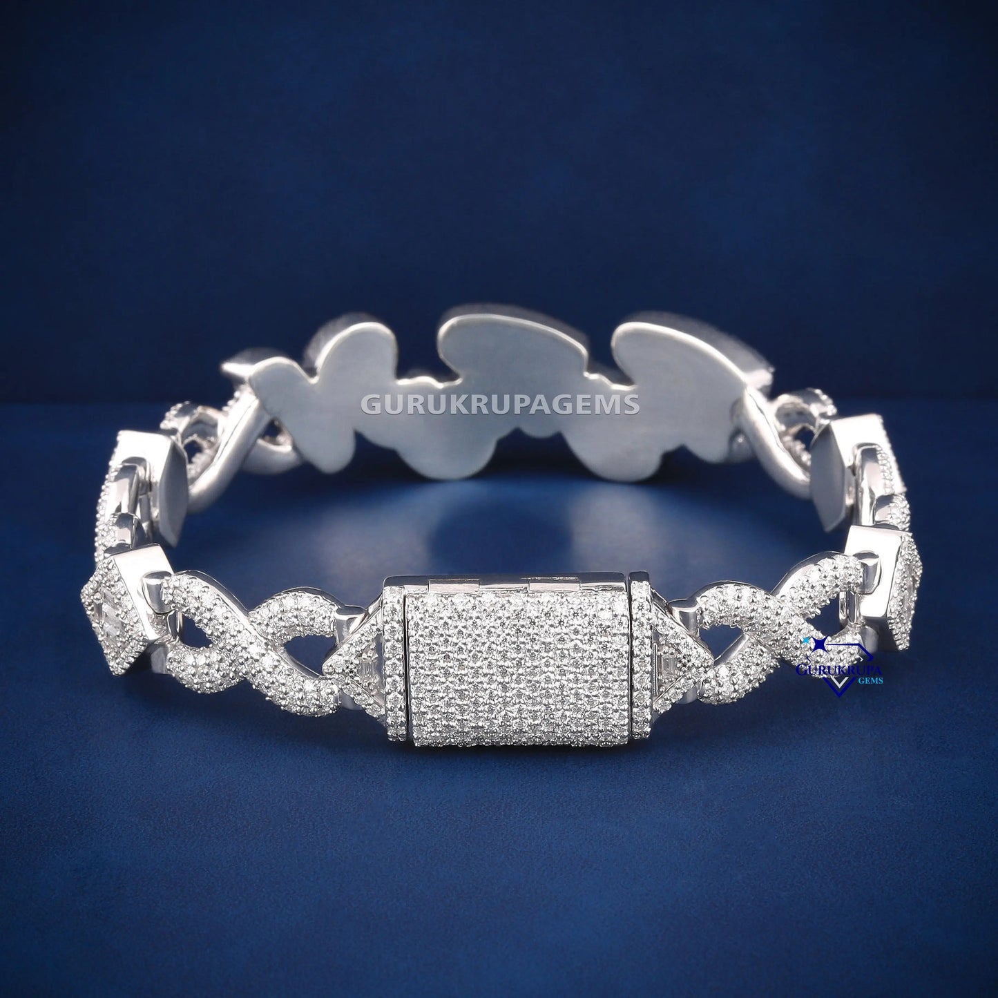 9 inch 15 mm custom bracelet vvs diamond clarity mens accessory Gurukrupa-Gems