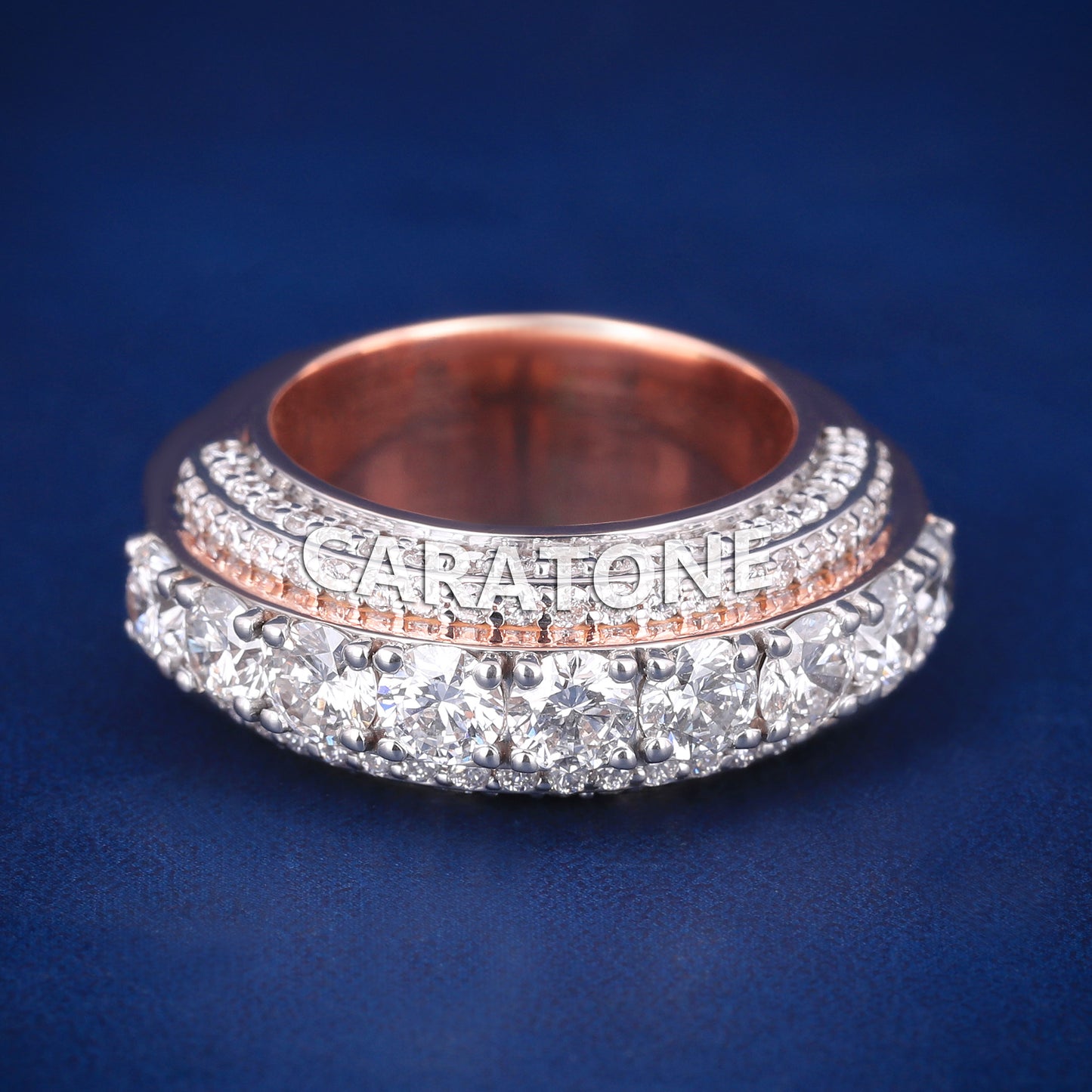 Charm and Trending Festive Wear 14kt Rose Gold with Lab-Grown Diamond VVS Clarity Band