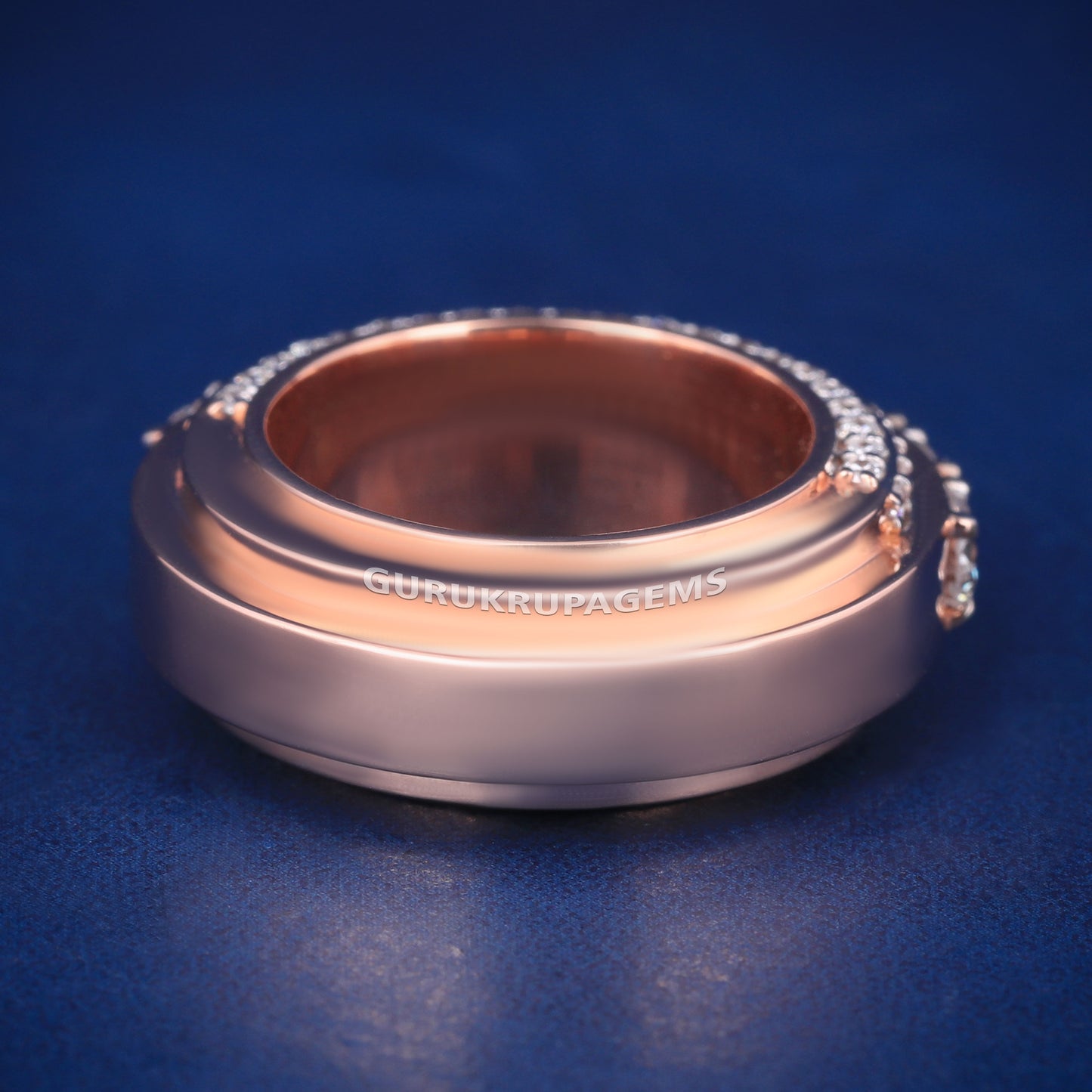 Mens 3Ct Custom Made Half Full Eternity Wedding Diamond Band 14k Rose Gold Plated for Mens
