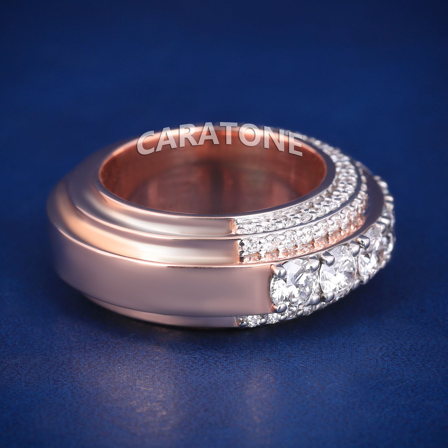 Charm and Trending Festive Wear 14kt Rose Gold with Lab-Grown Diamond VVS Clarity Band