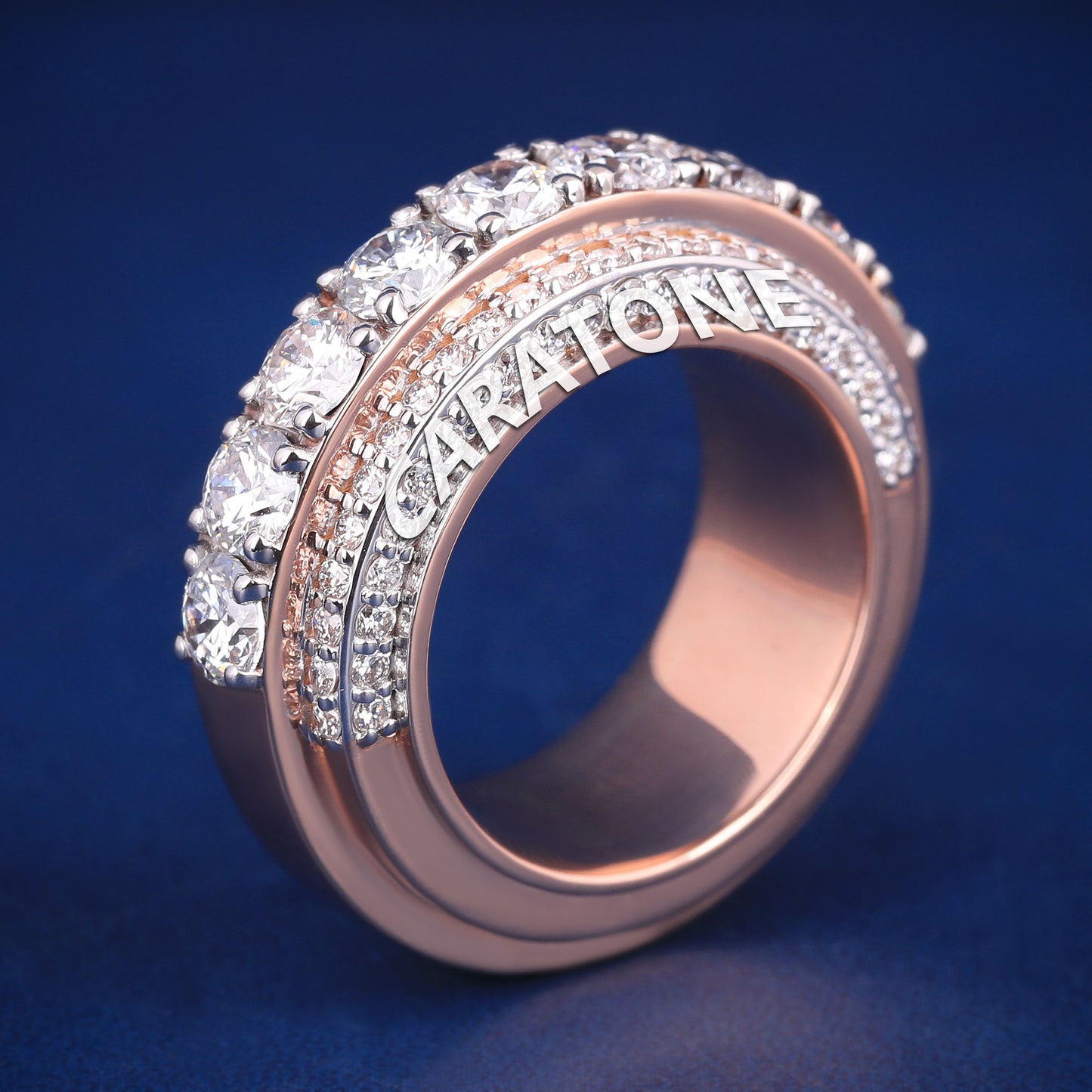 Charm and Trending Festive Wear 14kt Rose Gold with Lab-Grown Diamond VVS Clarity Band