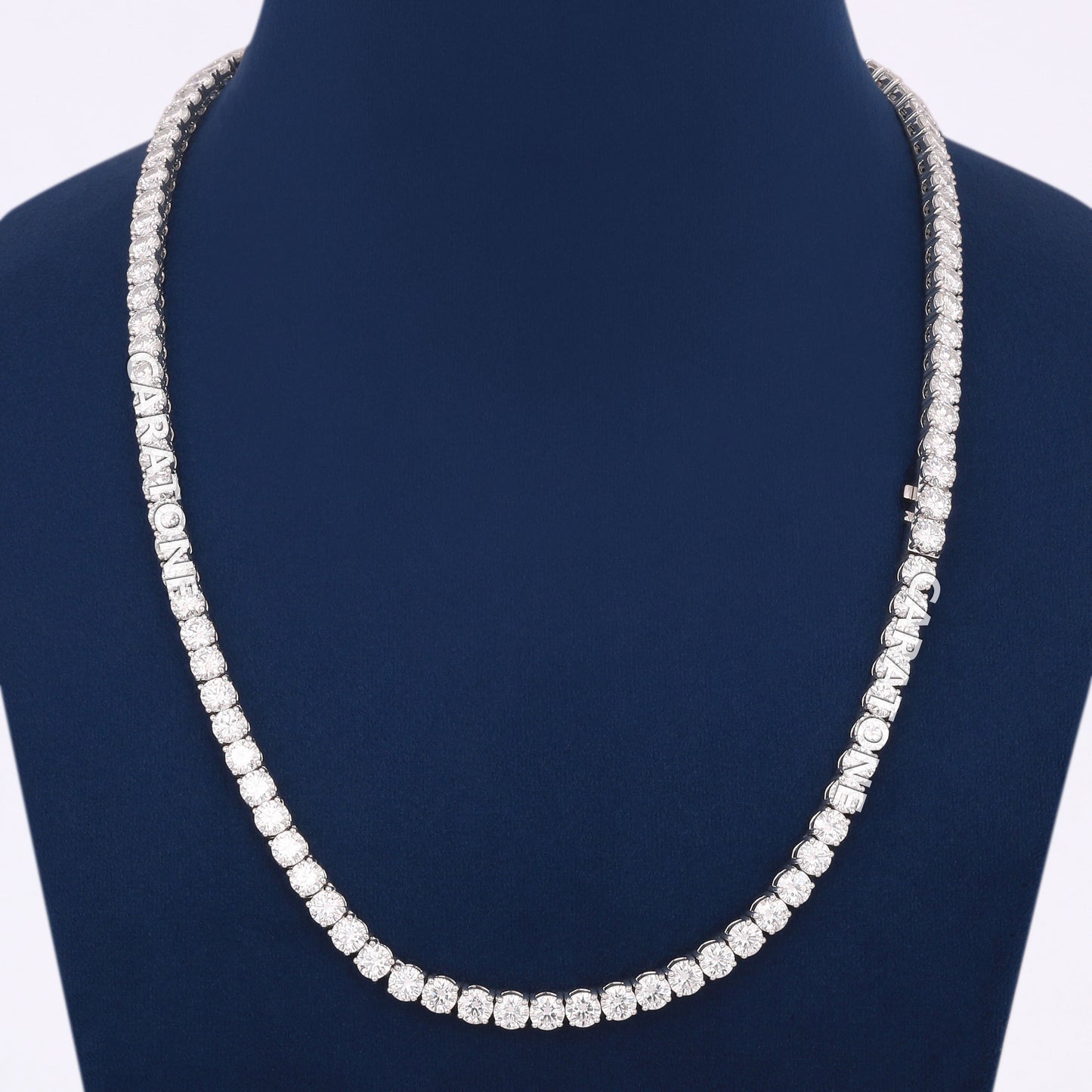20 Inch 5mm White Gold Diamond Tennis Chain Necklace with Frozen Style