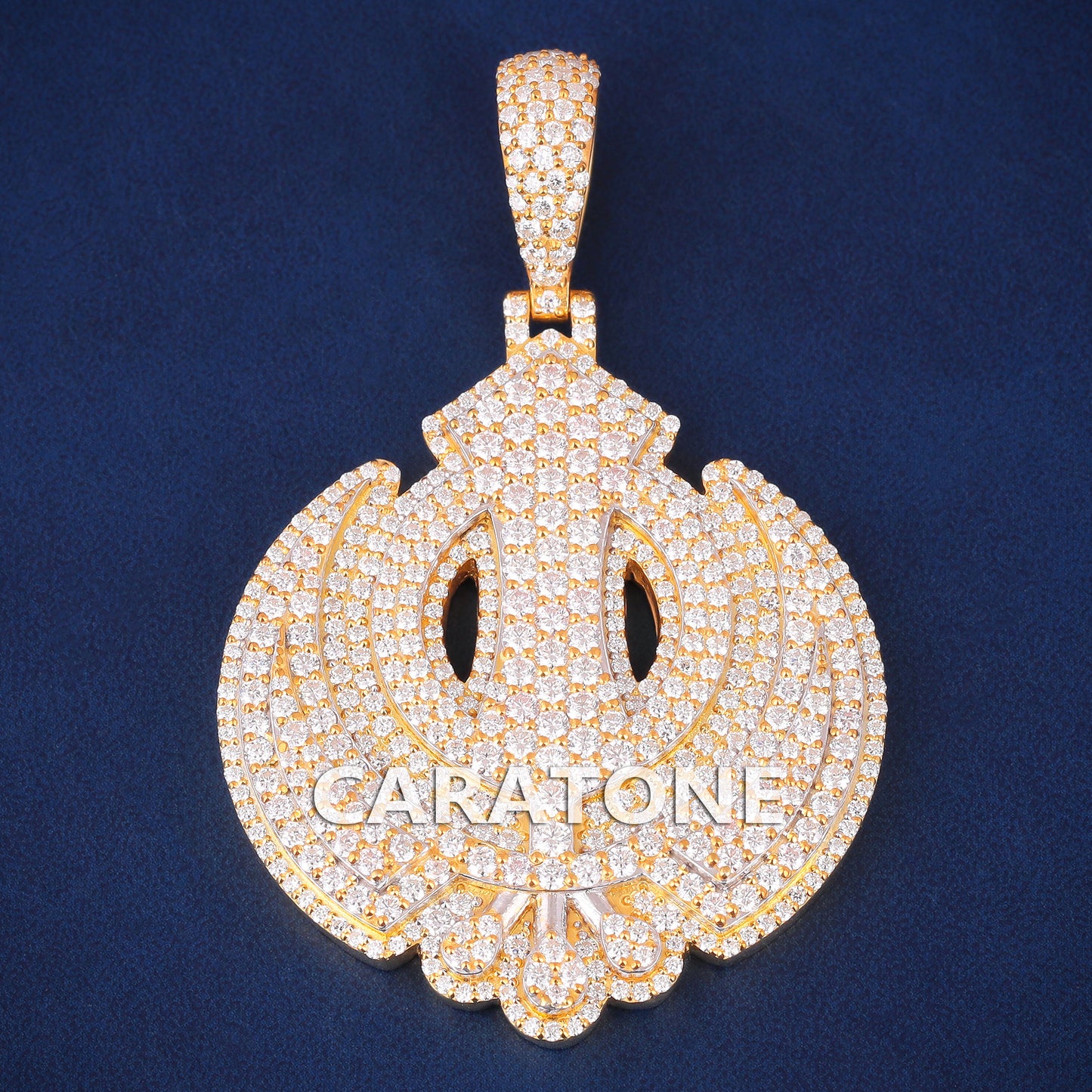 Buy Fully Iced Out Lab Grown Diamond 14kt Gold New Customized Sikh Khanda Pendants Necklace Mens Womens
