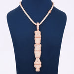 14KT Yellow Gold Tennis Neckalce With Custom Letter Pendant